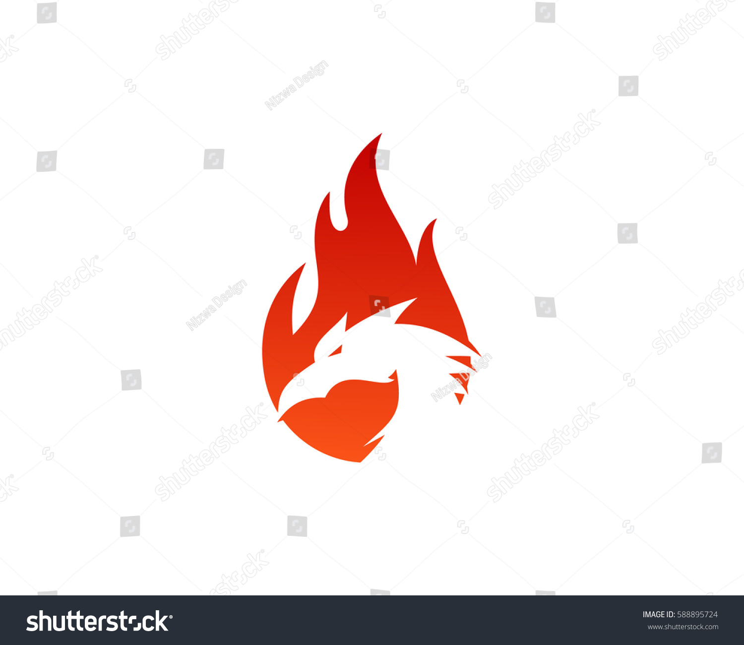 Dragon Fire Logo Design Element Stock Vector 588895724 - Shutterstock