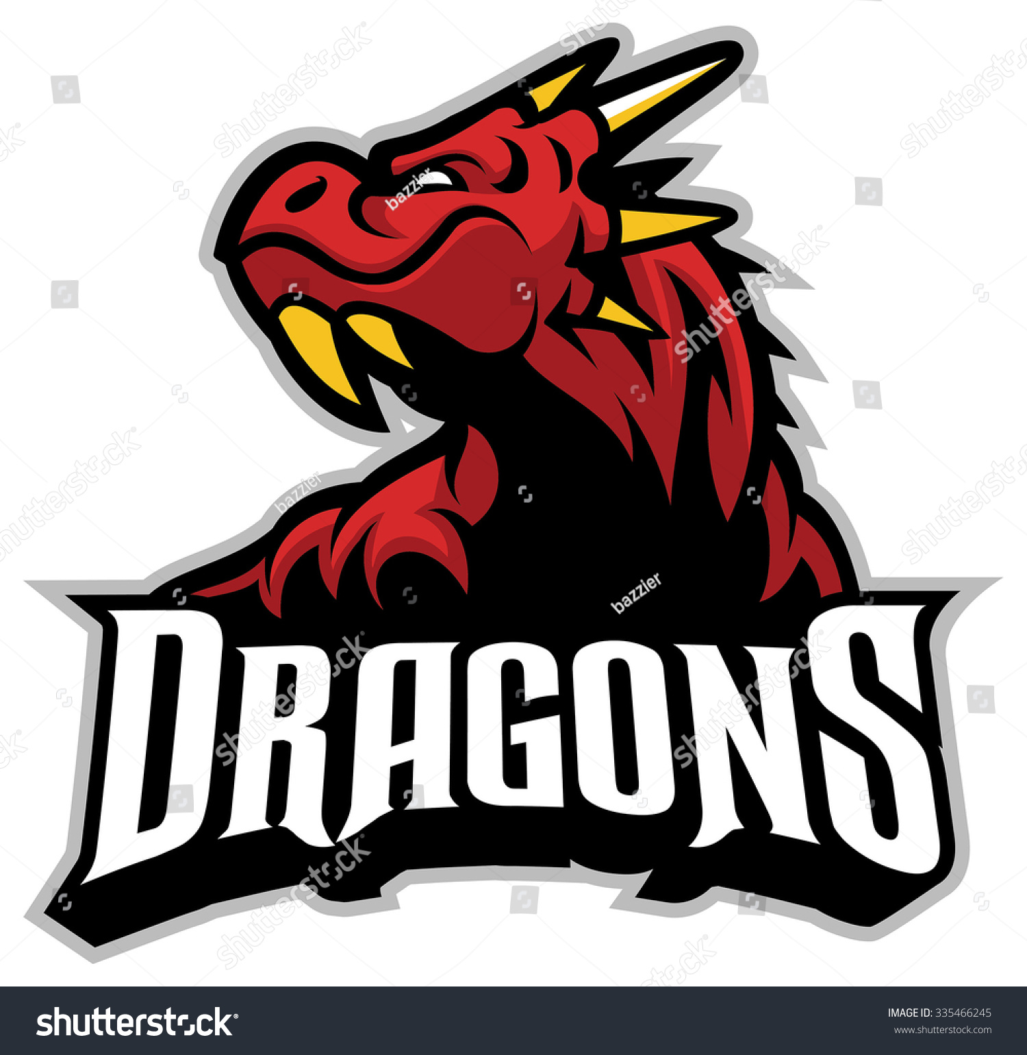 Dragon Head Mascot Stock Vector 335466245 - Shutterstock