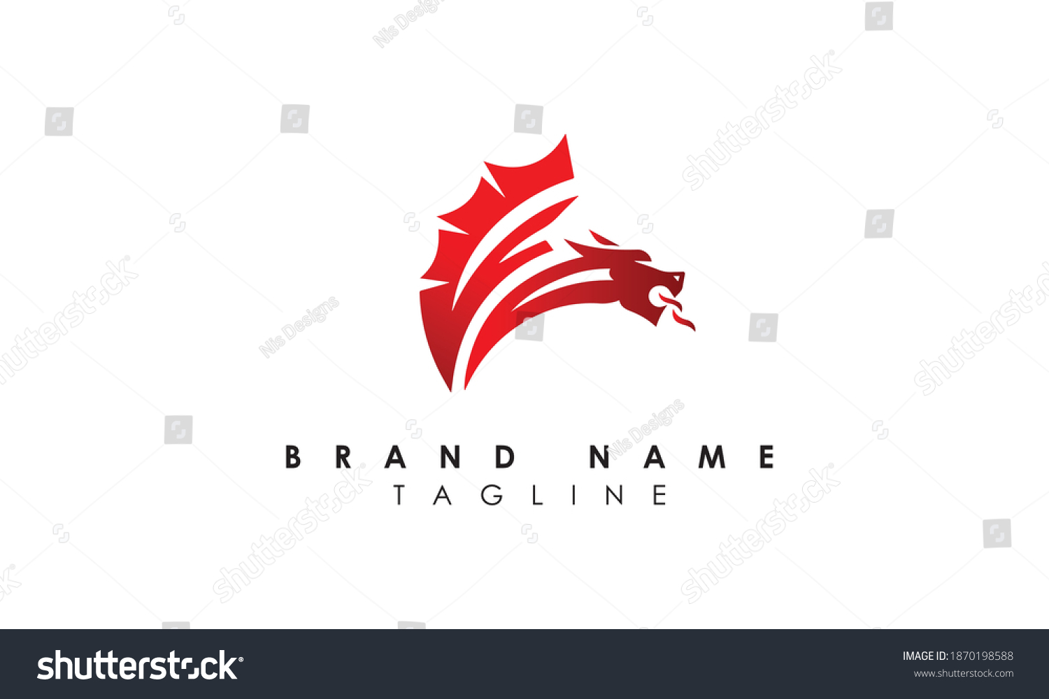 Dragon Icon Logo Design Vector Stock Vector (Royalty Free) 1870198588 ...