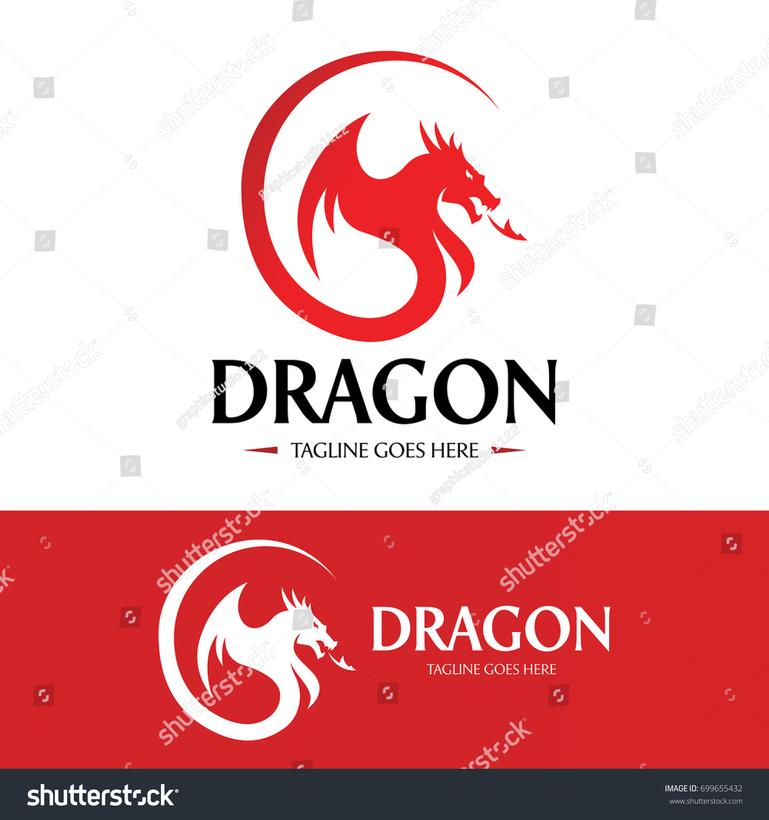 Dragon Logo Design Template Vector Illustration Stock Vector (Royalty ...