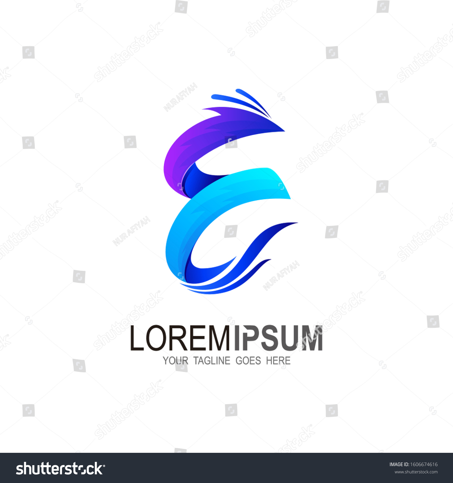 Dragon Logo Template Dragon Letter E Stock Vector Royalty Free