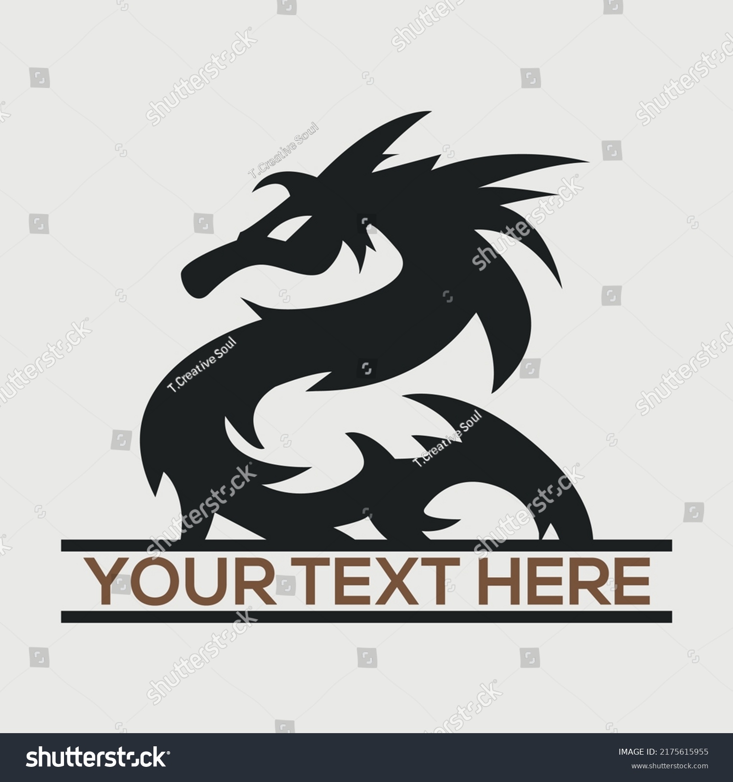 SVG of Dragon Monogram SVG Cut File, Winged Dragon Fire Dragon, Dragon Silhouette Svg, svg