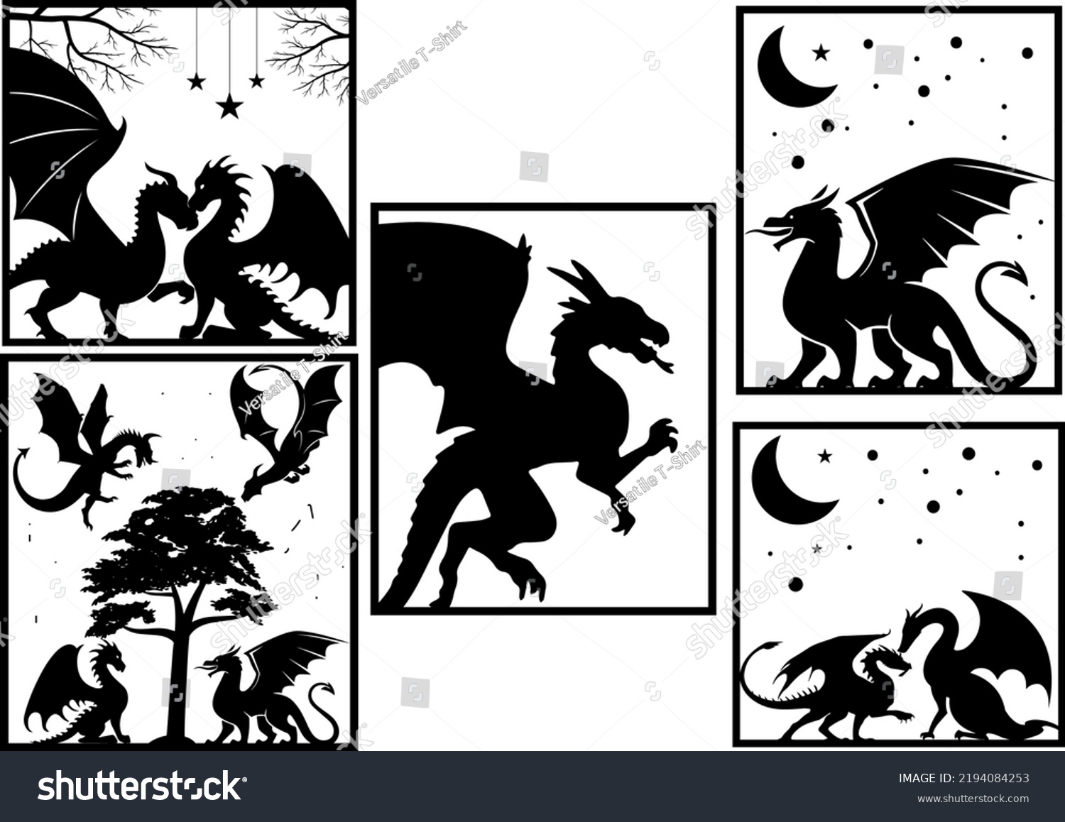 SVG of Dragon Svg Bundle, Dragons Cut File, silhouette Svg, Dragons Head, Animal Svg, Dragon Silhouette, Decor, Home, Printable, Svg, Png svg