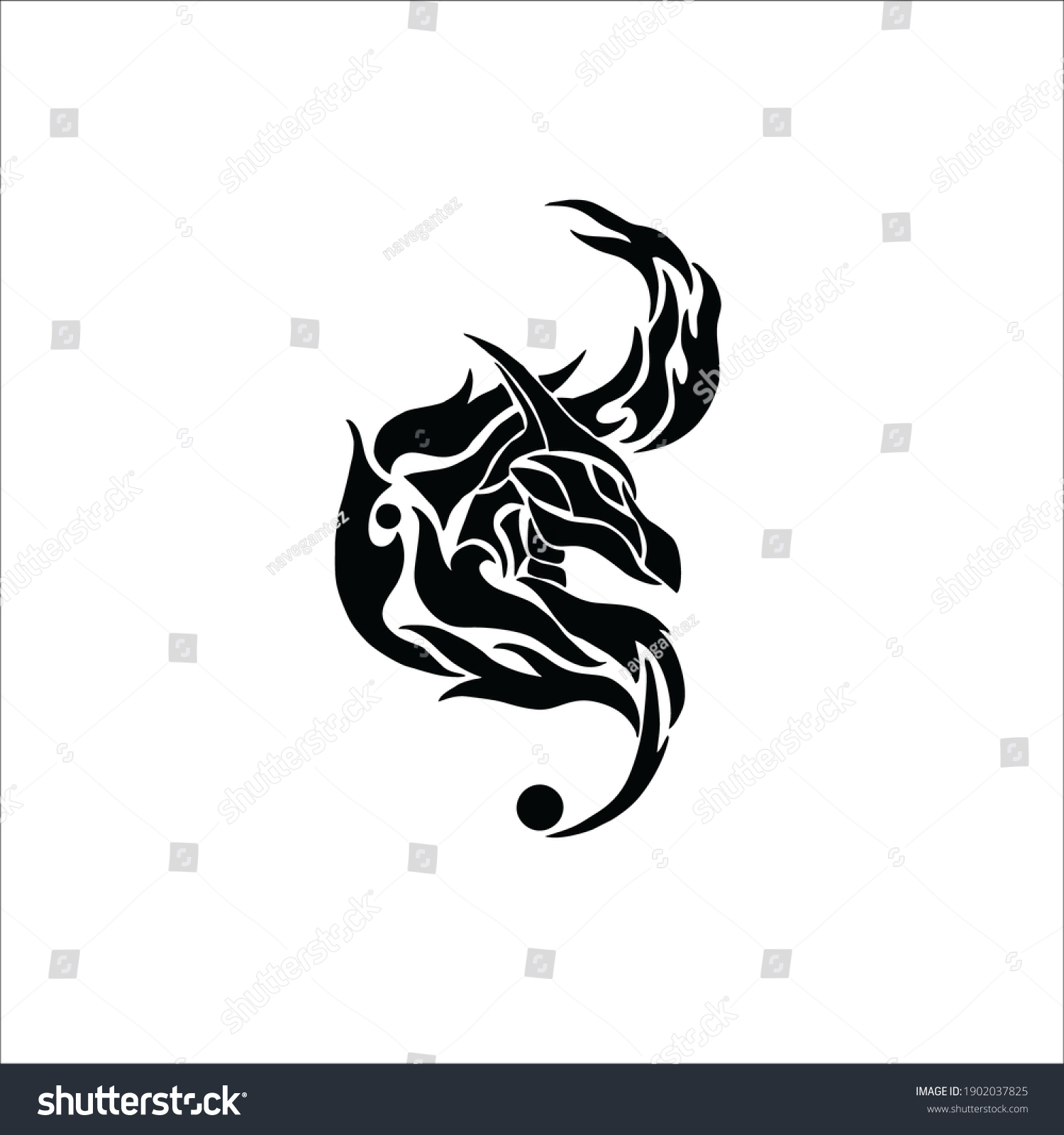Dragon Symbol Logo Tattoo Design Vector Stock Vector (Royalty Free ...