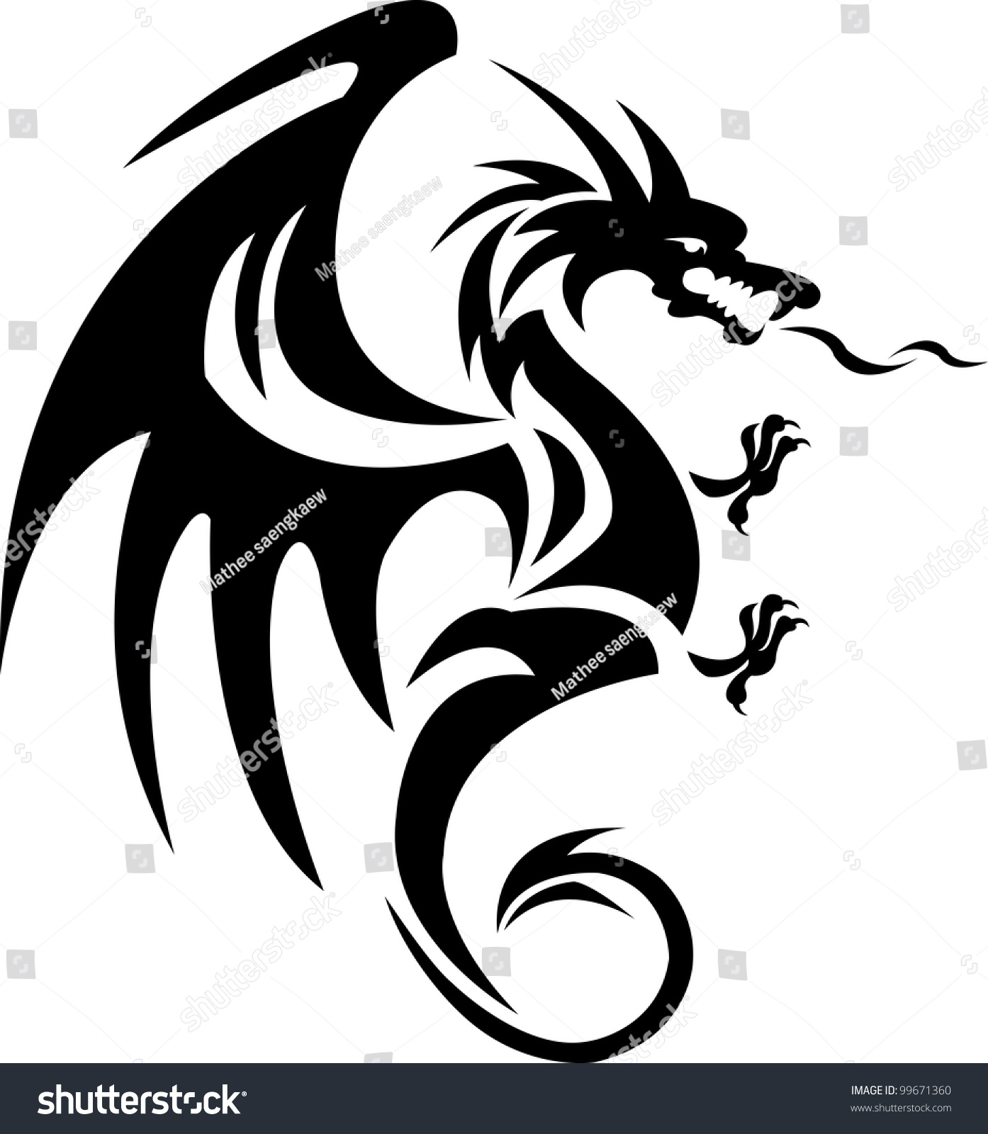 Dragon Tattoo Stock Vector 99671360 - Shutterstock