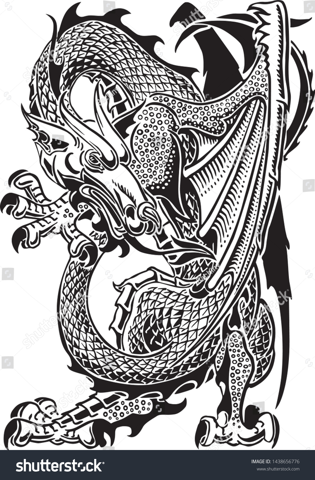 Dragon Tattoo Art Vector Eps Stock Vector Royalty Free Shutterstock