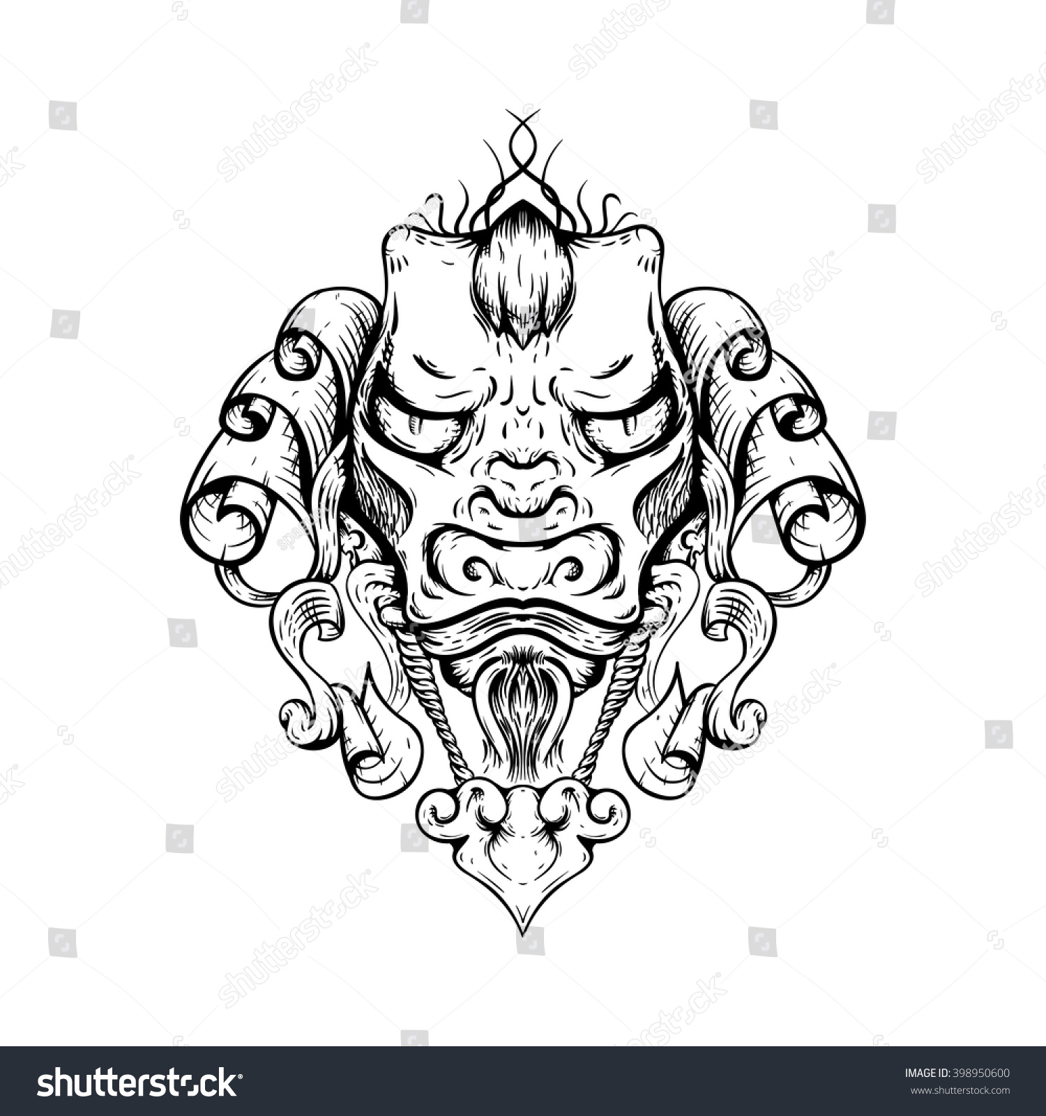 Dragon Tattoo Tshirt Design Head Asian Stock Vector Royalty Free 398950600