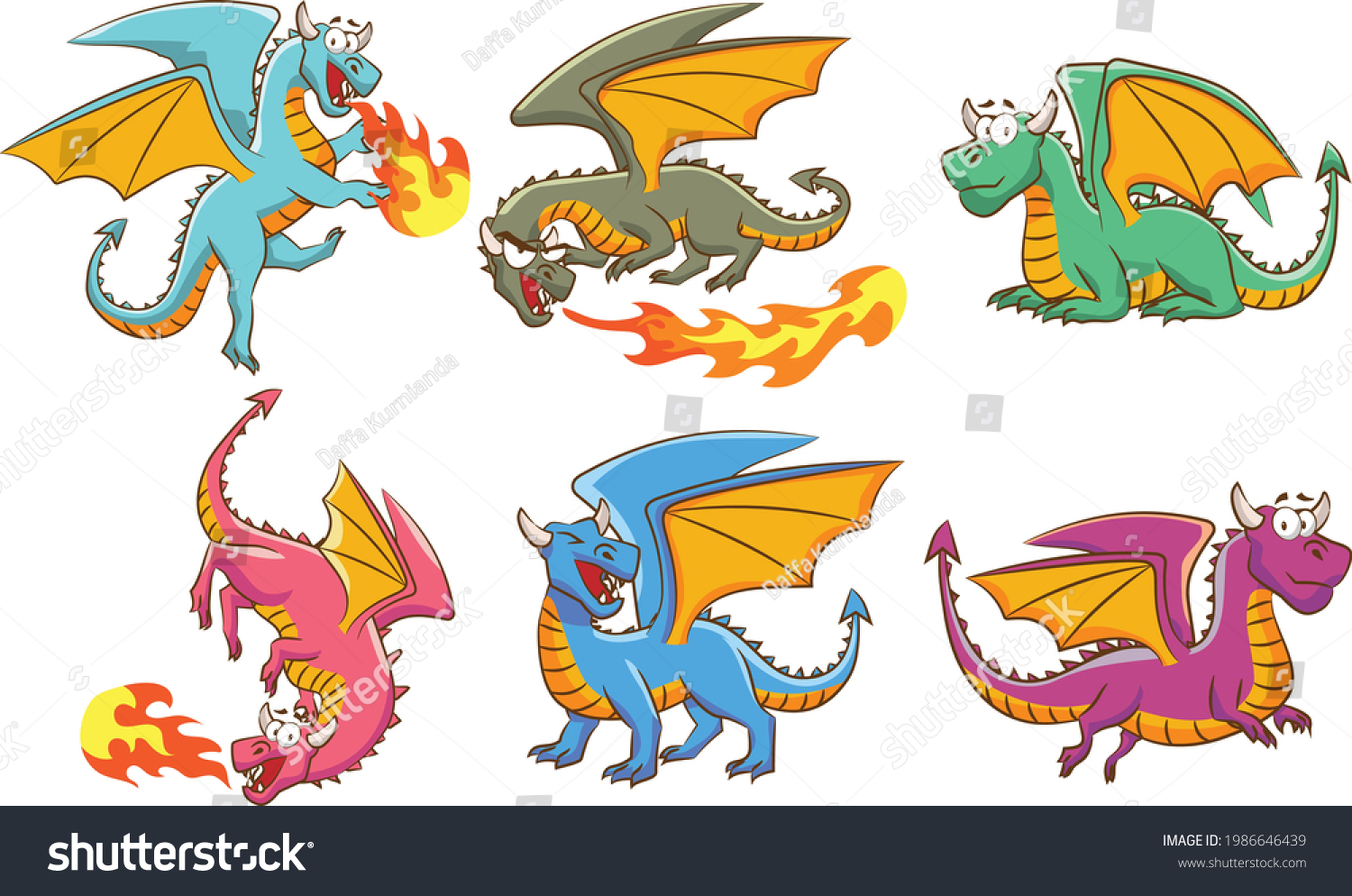 Dragon Vector Illustration White Background Stock Vector (Royalty Free ...