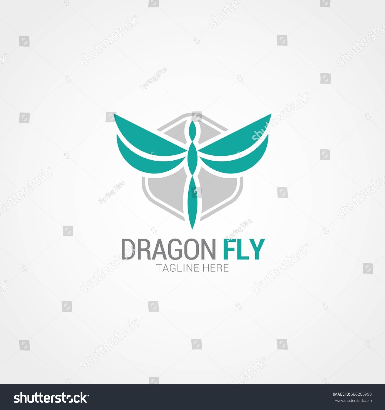 Dragonfly Logo Design Template Vector Illustration Stock Vector