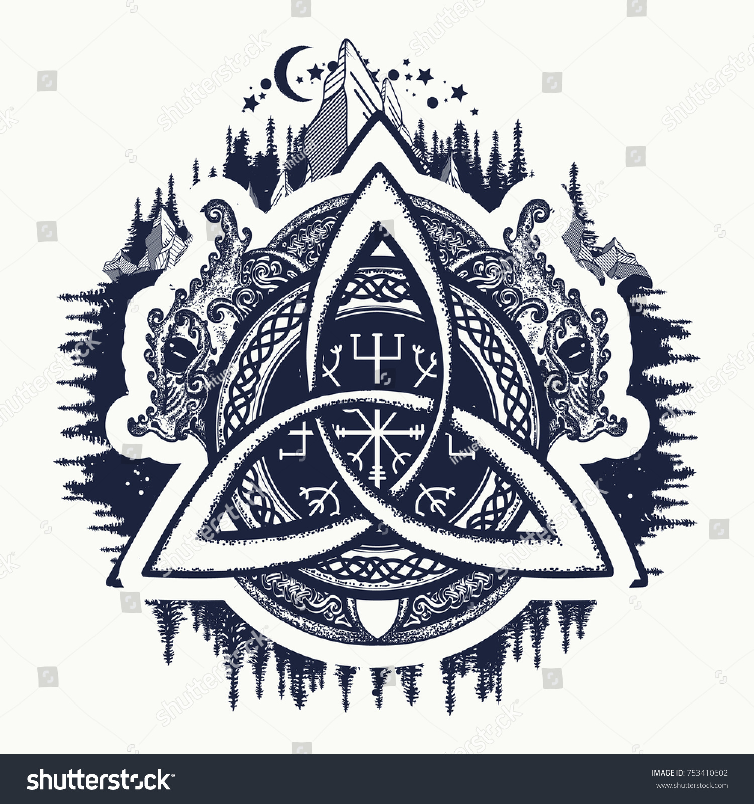 dragons symbol viking helm awe aegishjalmur stock vector 753410602 dragons symbol viking helm awe aegishjalmur stock vector 753410602