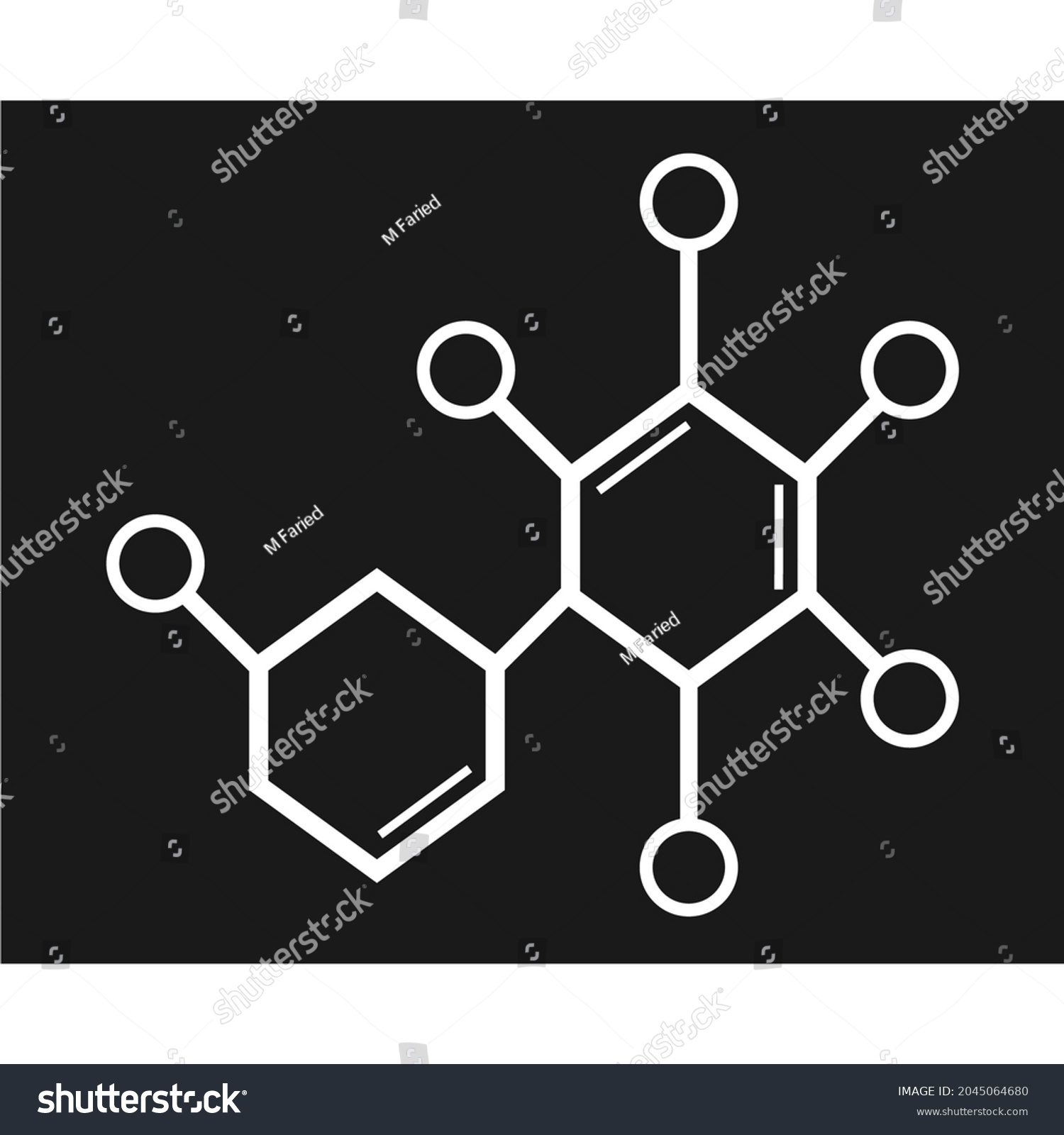 Draw Two Hexagons Connected By Line Stock Vector (Royalty Free ...