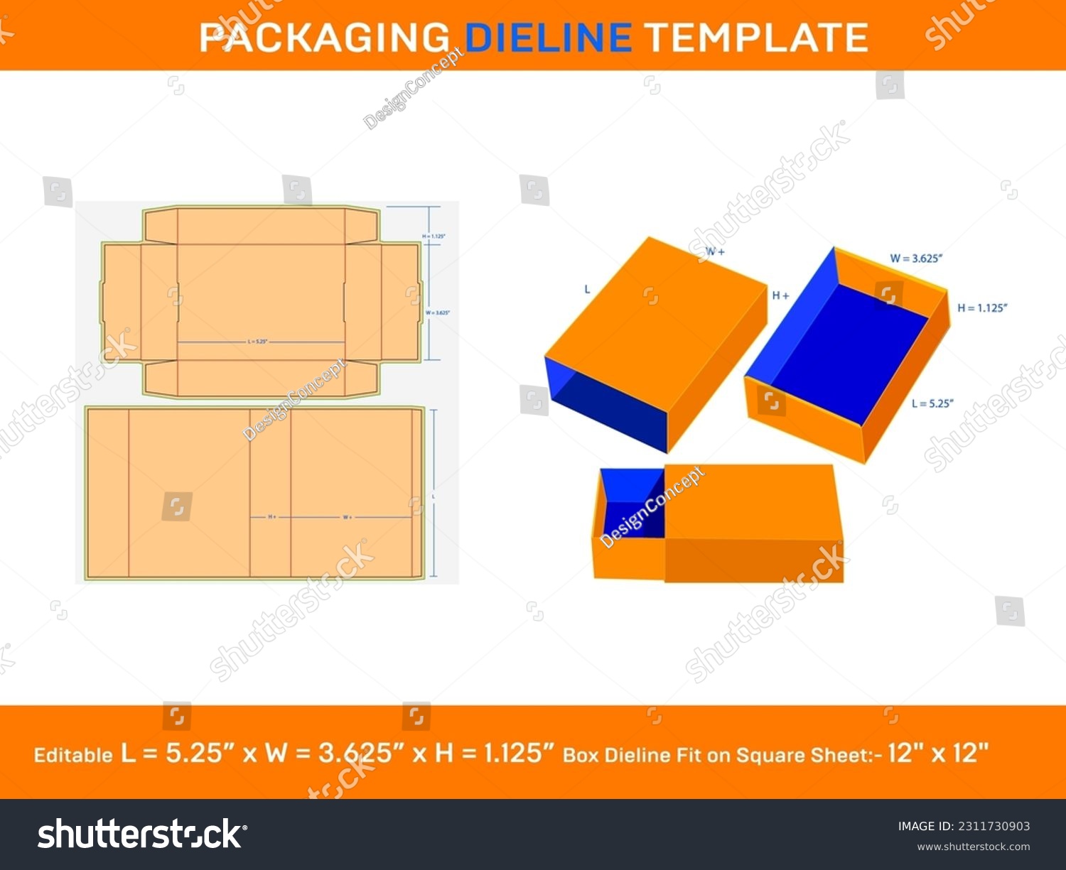 SVG of Drawer box, Slide Box, Dieline Template, 5.25 x 3.625 x 1.125 inch, SVG, Ai, EPS, PDF, DXF,  JPG, PNG svg