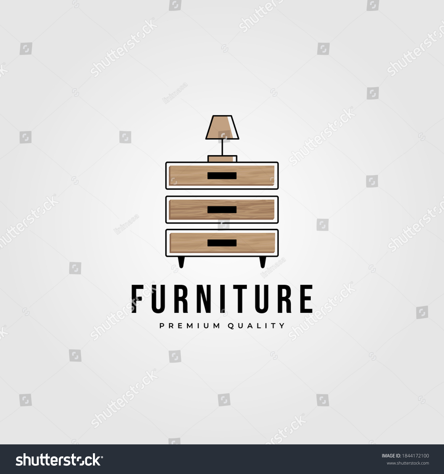 Drawer Furniture Hardwood Logo Vector Illustration Stock Vector 