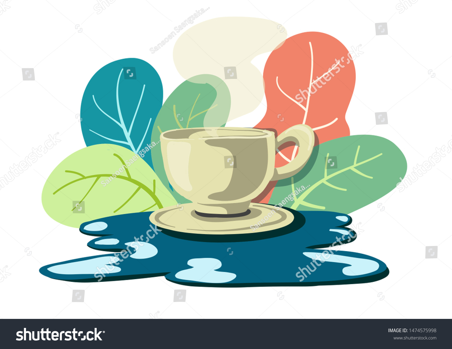 Drawing Coffee Nature Photographs Format Stock (Royalty Free) 1474575998