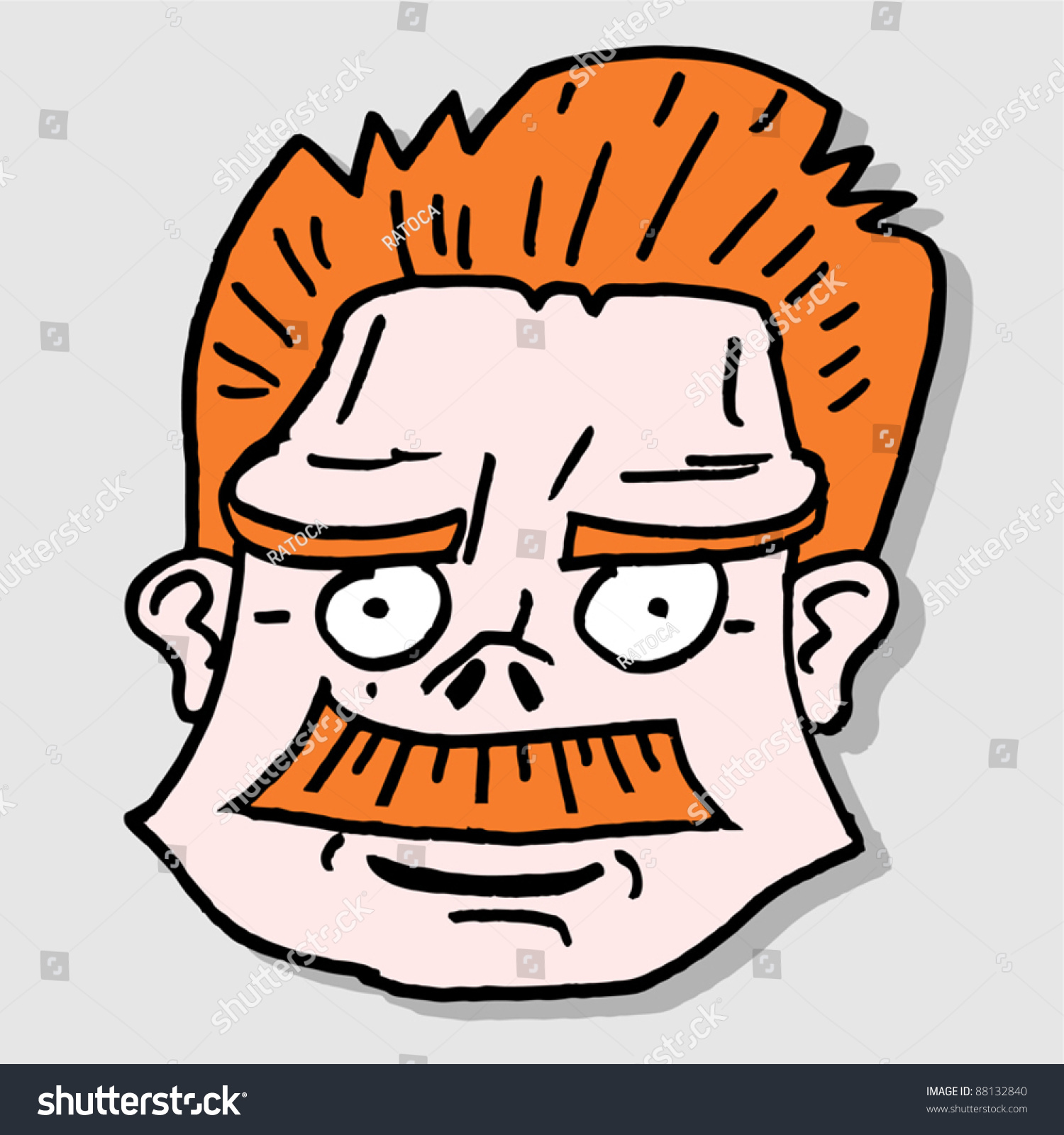 Drawing A Serious Human Face Stock Vector Illustration 88132840