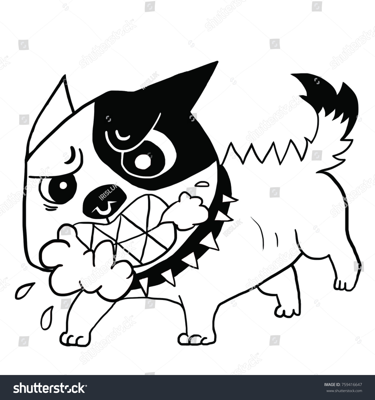 Drawing Aggressive Dog Rabies Dog vector de stock (libre de regalías