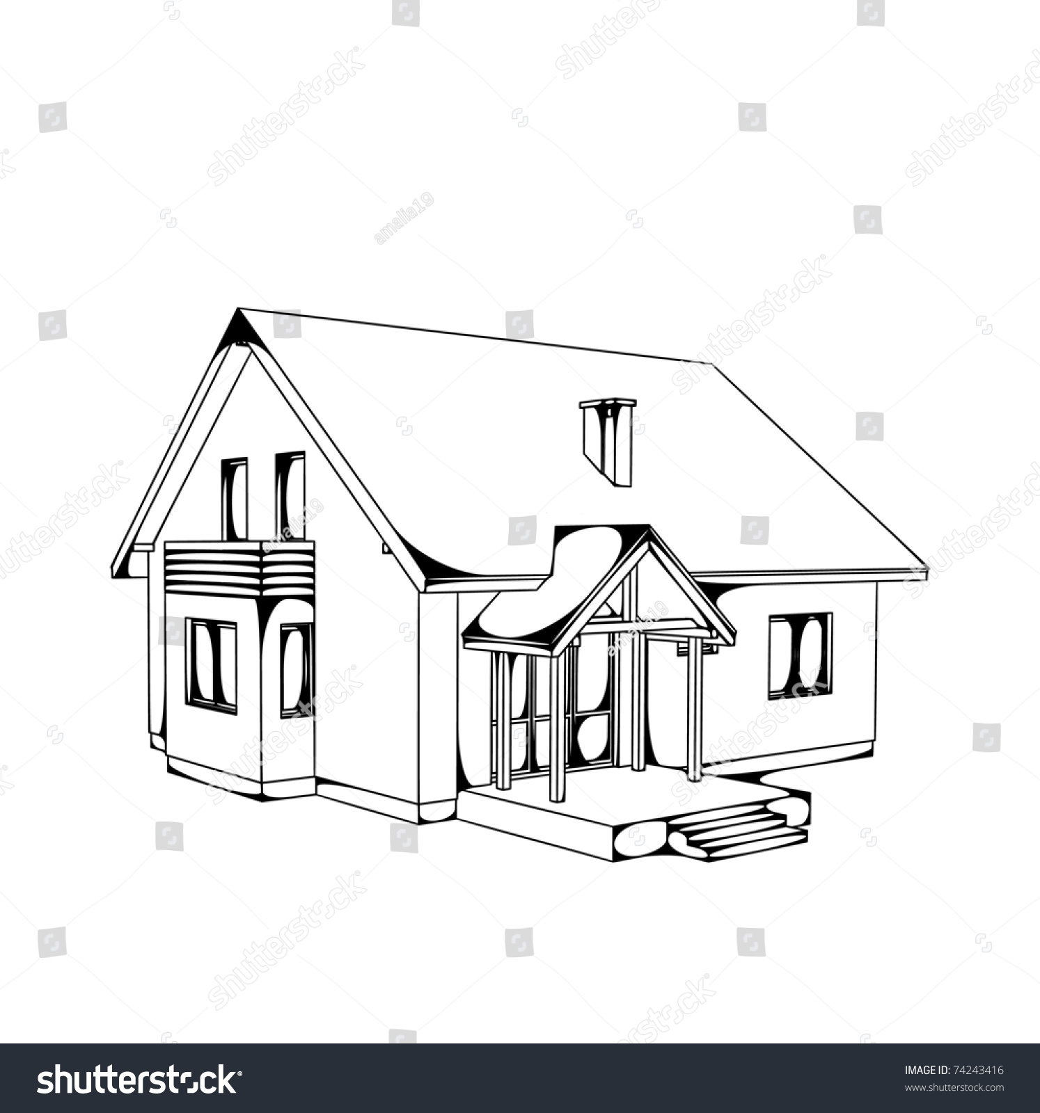 Drawing At Home On White Background Stock Vector Illustration 74243416 ...