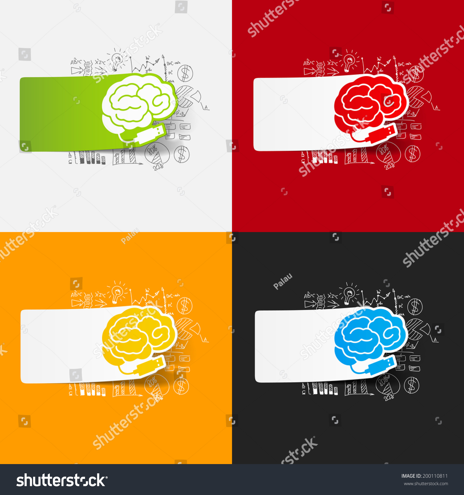 Drawing Business Formulas Brain Stock Vector (Royalty Free) 200110811 ...