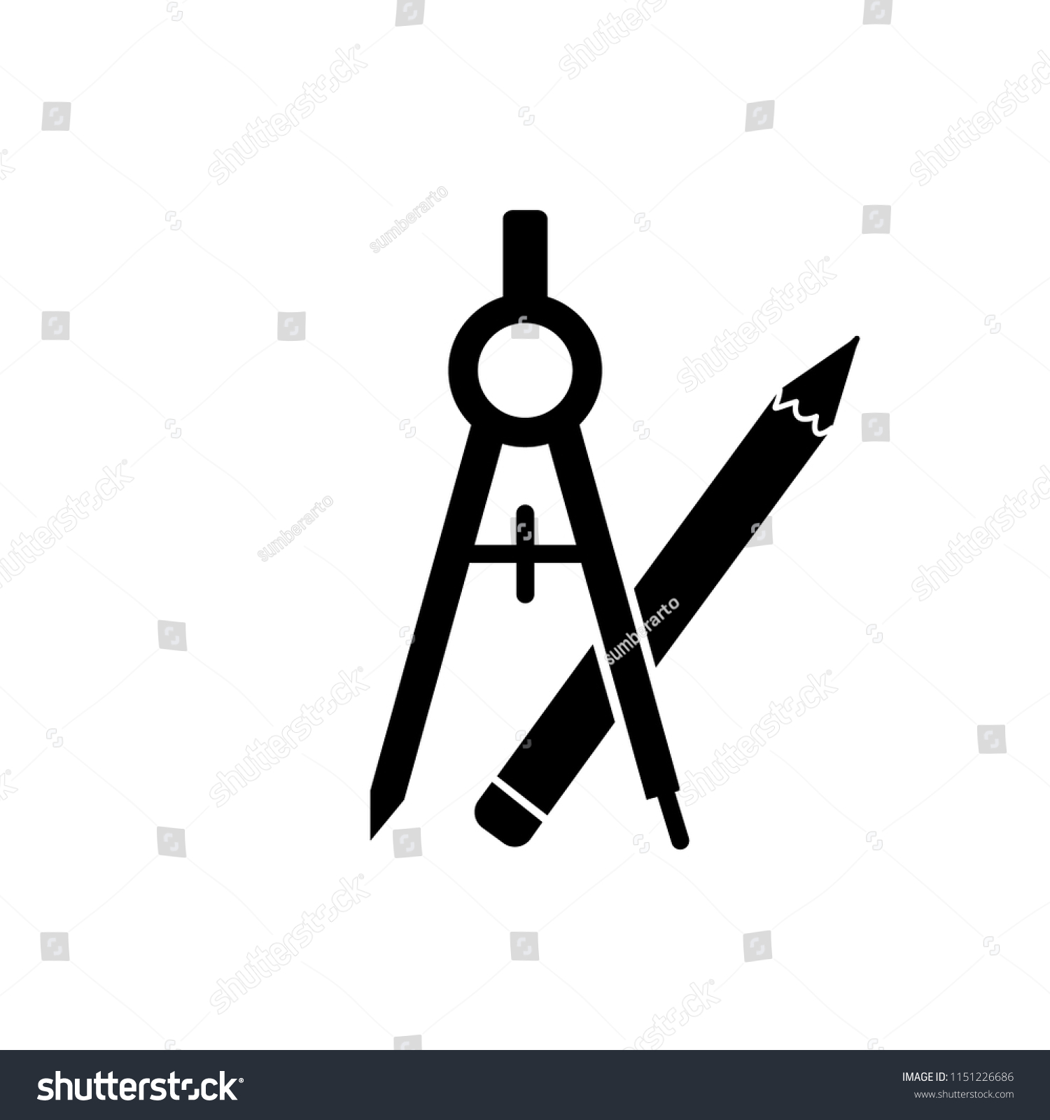 Drawing Compass Icon Vector Template Stock Vector (Royalty Free ...