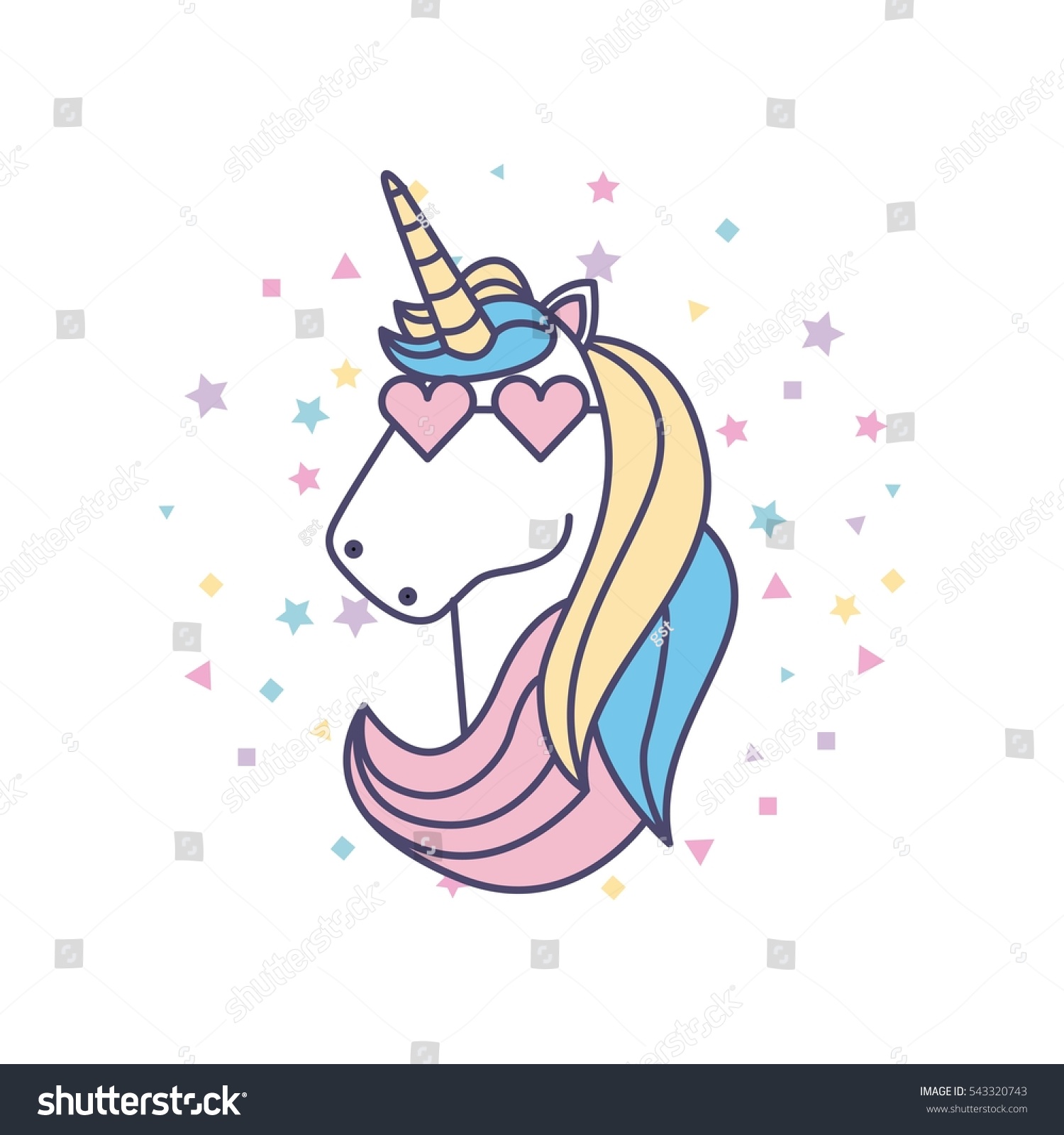 Drawing Cute Unicorn Icon Vector Illustration Stock Vector (Royalty ...