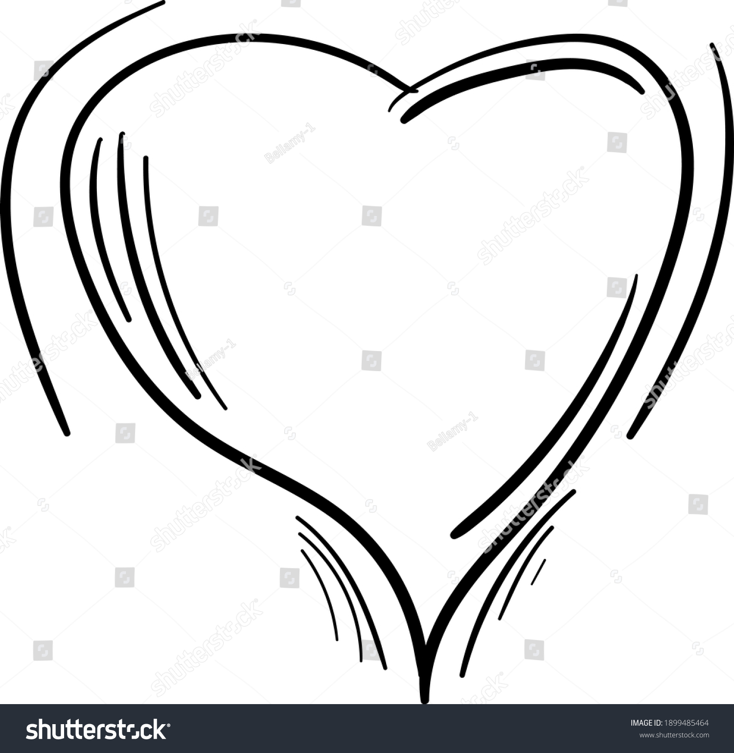 Drawing Heart Scetch Vector Heart Illustration Stock Vector (Royalty ...