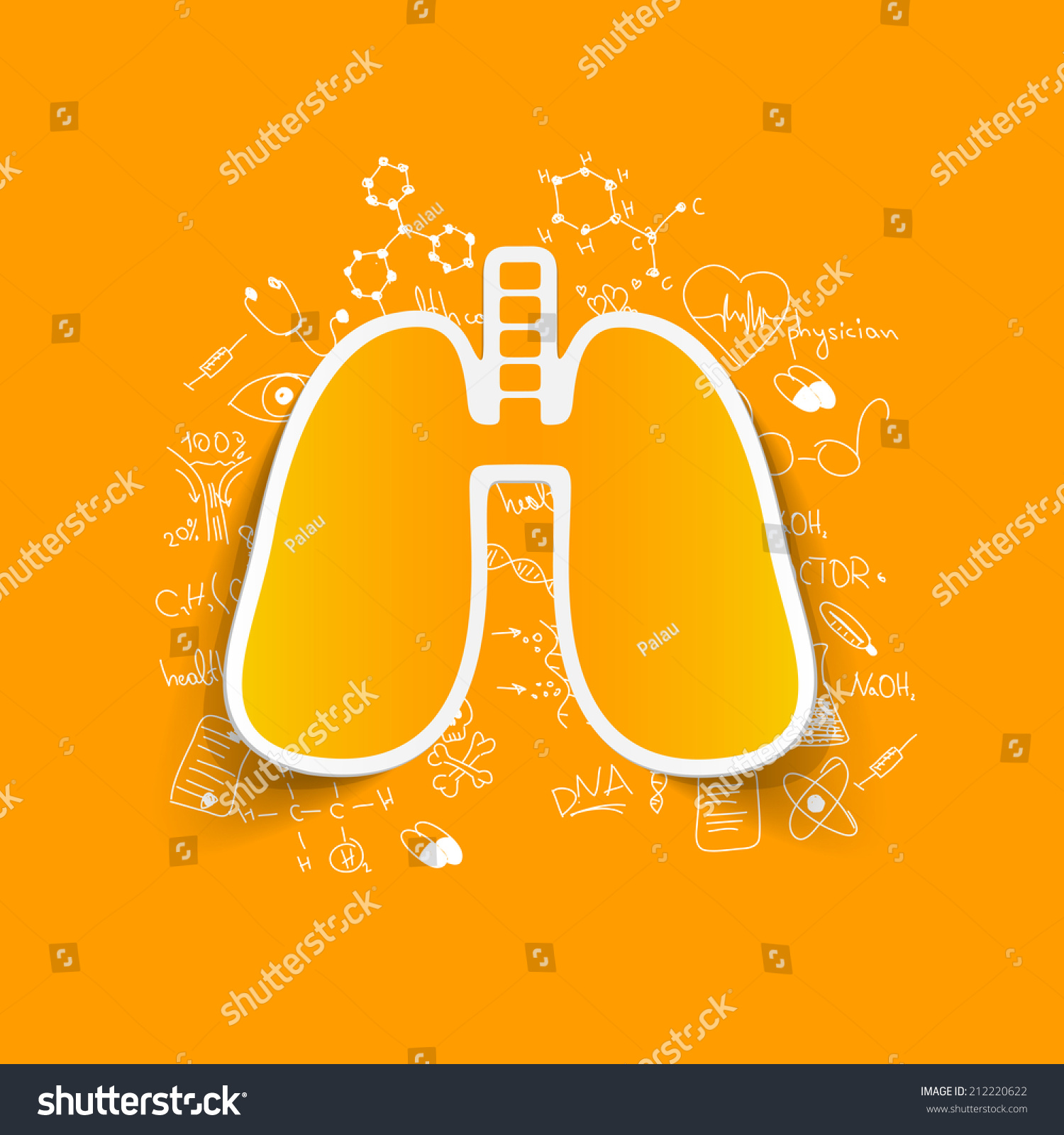 Drawing Medical Formulas Lung Stock Vector (Royalty Free) 212220622 ...