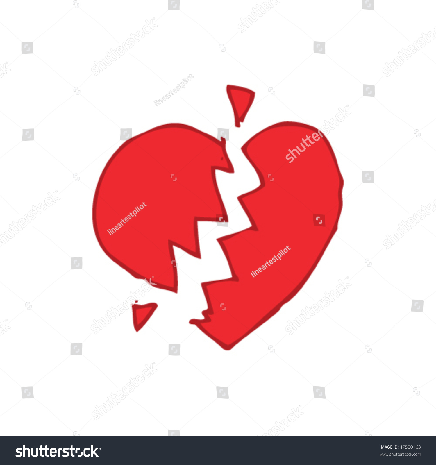 Drawing Of A Broken Heart Stock Vector Illustration 47550163 : Shutterstock