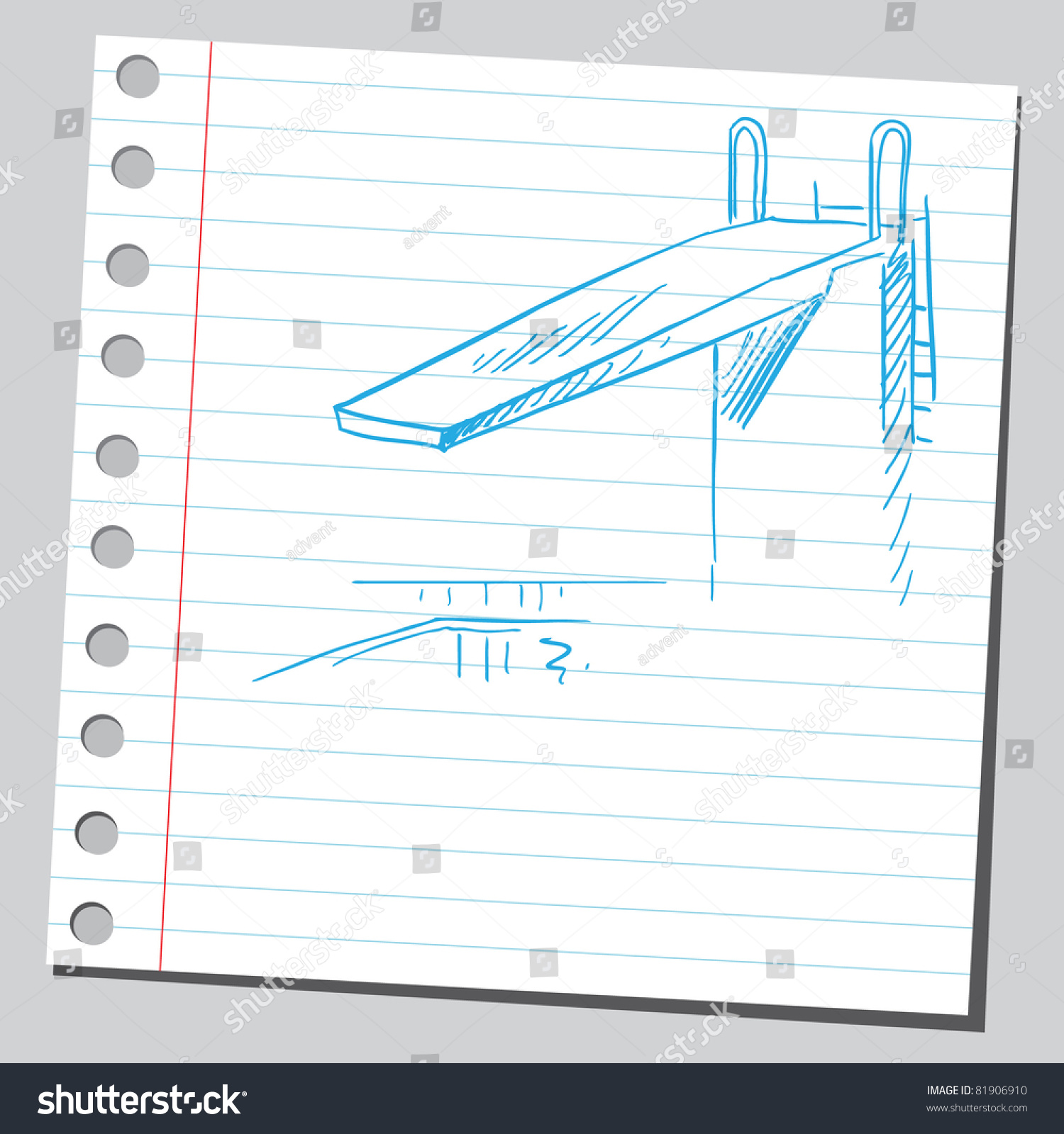 Drawing Diving Board Stock Vector 81906910 Shutterstock