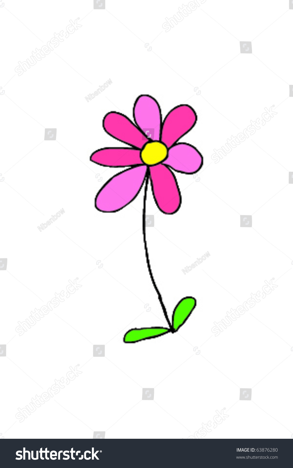 Drawing Flower Stock Vector 63876280 - Shutterstock