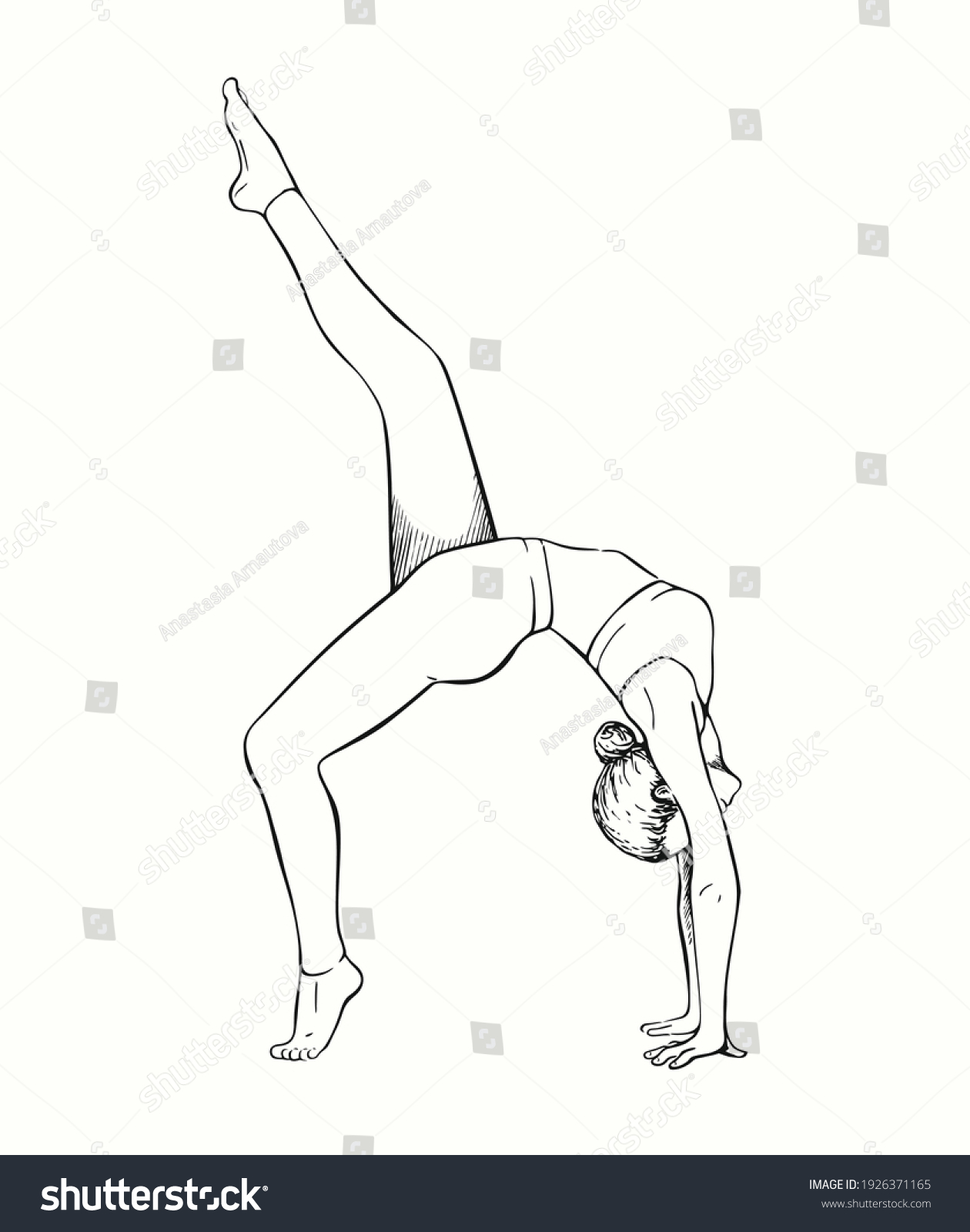 Drawing Girl Doing Yoga Appearance Lifestyle Stock Vector (Royalty Free ...