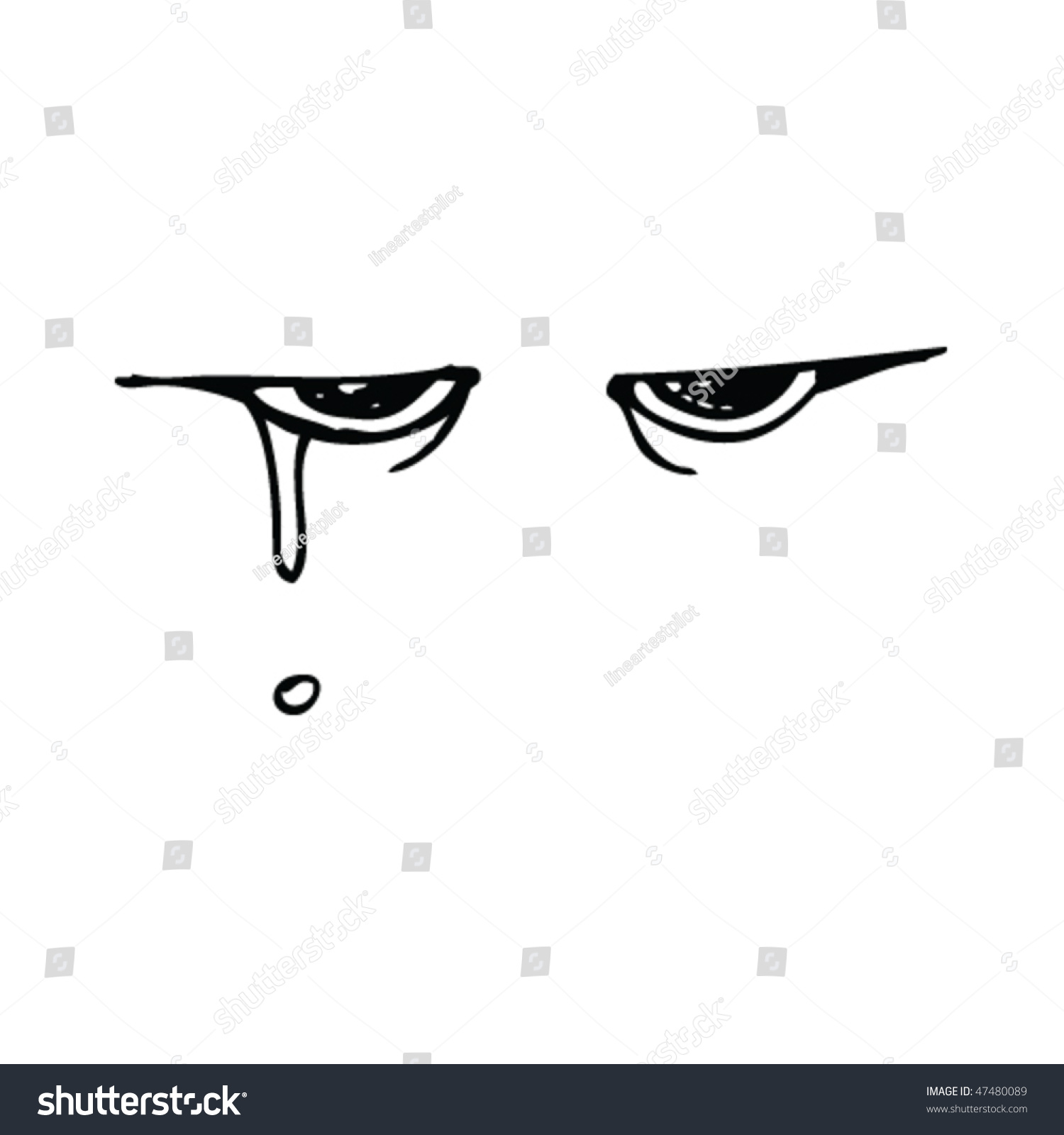 Drawing Of A Sad Expression Stock Vector Illustration 47480089 ...