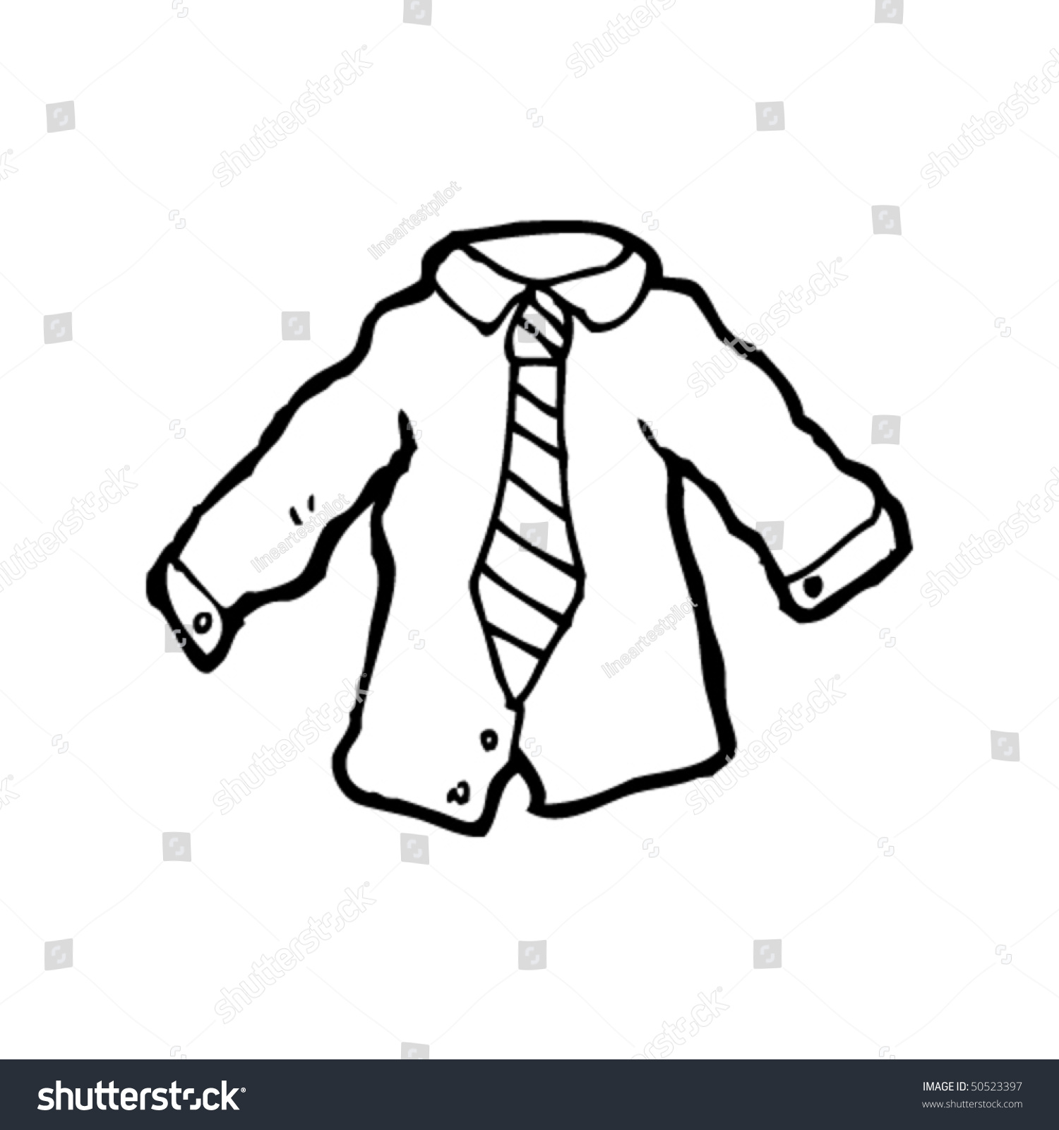 Drawing Shirt Tie Stock Vector 50523397 Shutterstock