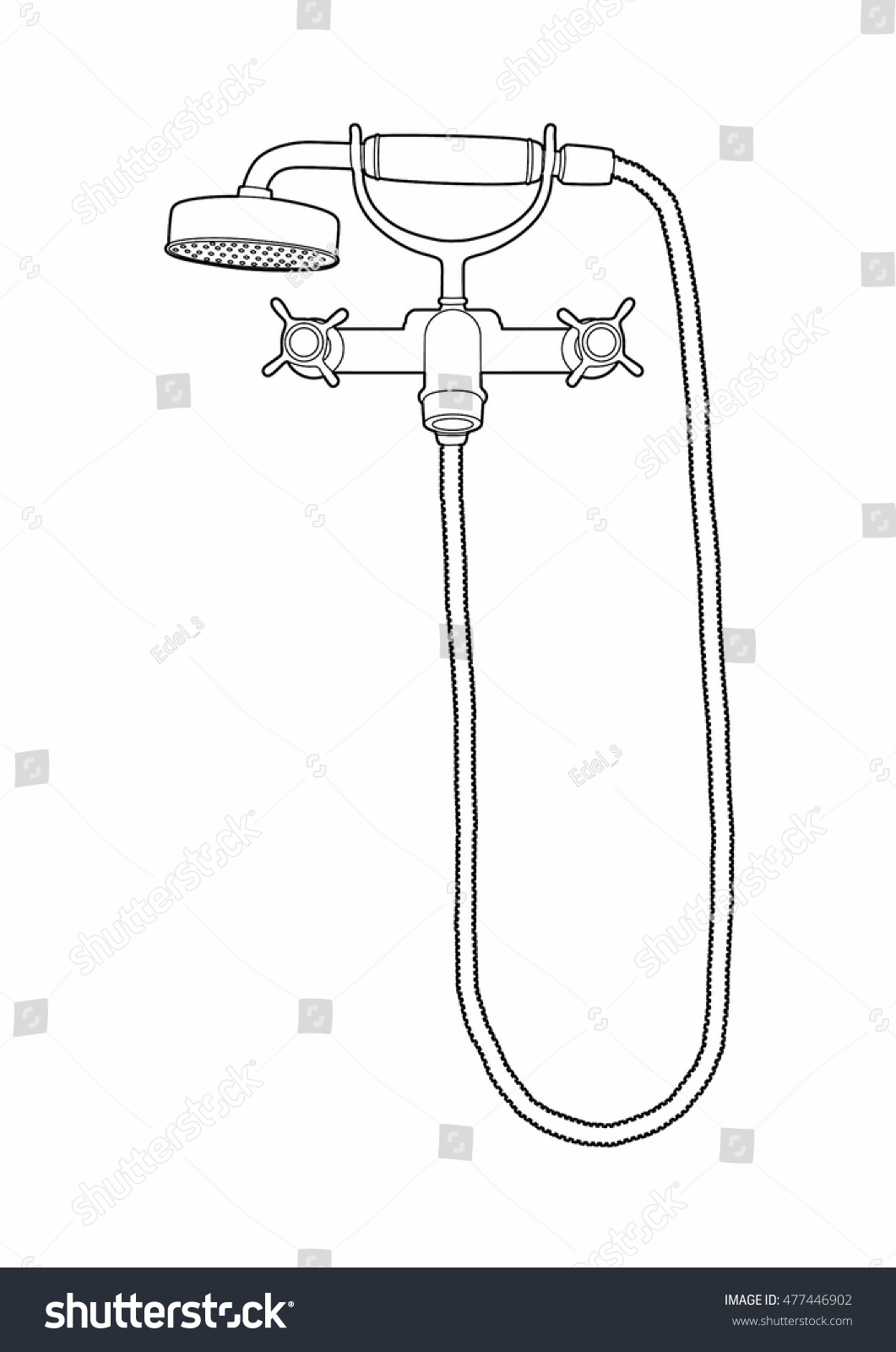 Drawing Showerhead Stock Vector (Royalty Free) 477446902 | Shutterstock