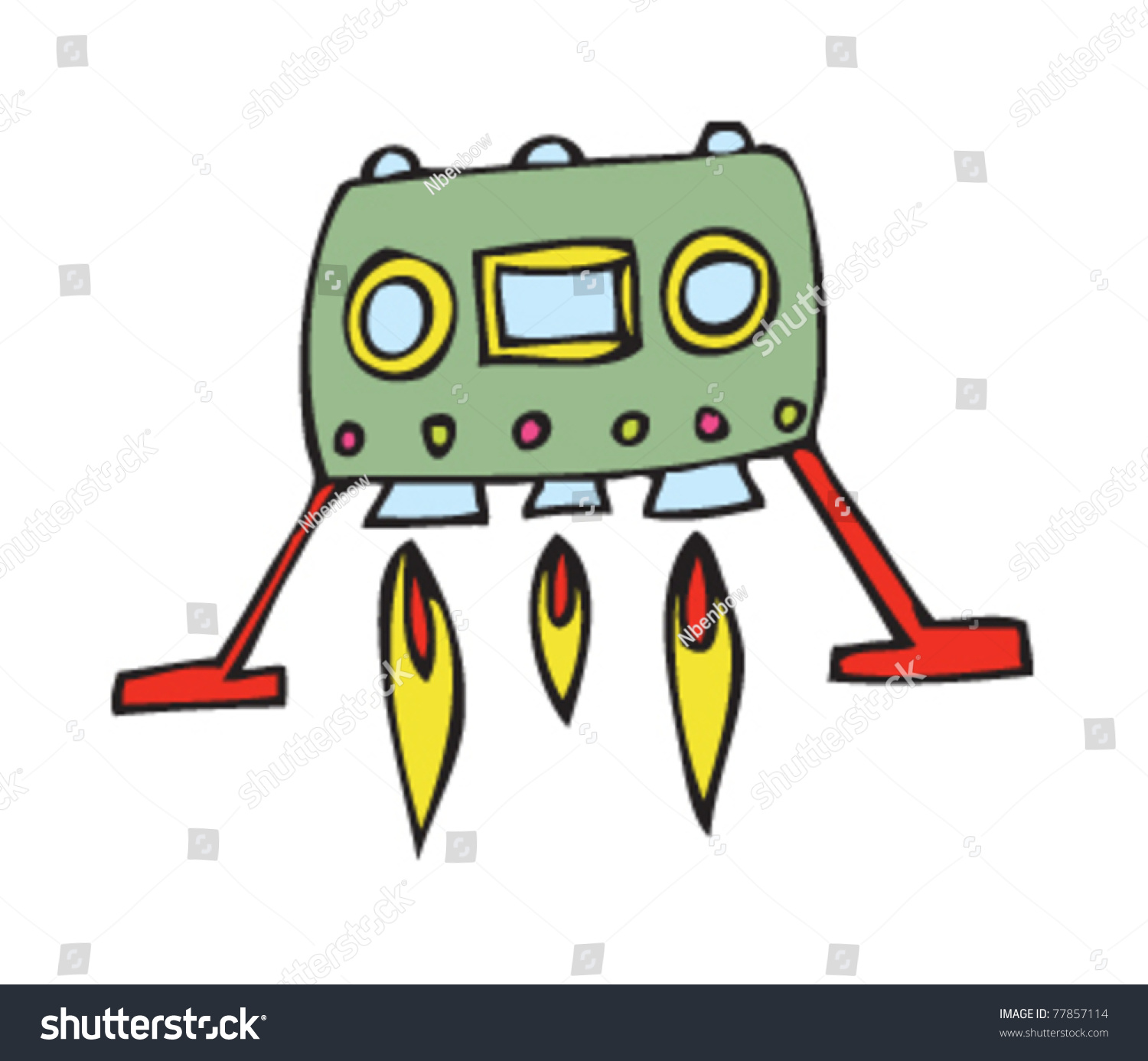 Drawing Spaceship Stock Vector 77857114 - Shutterstock