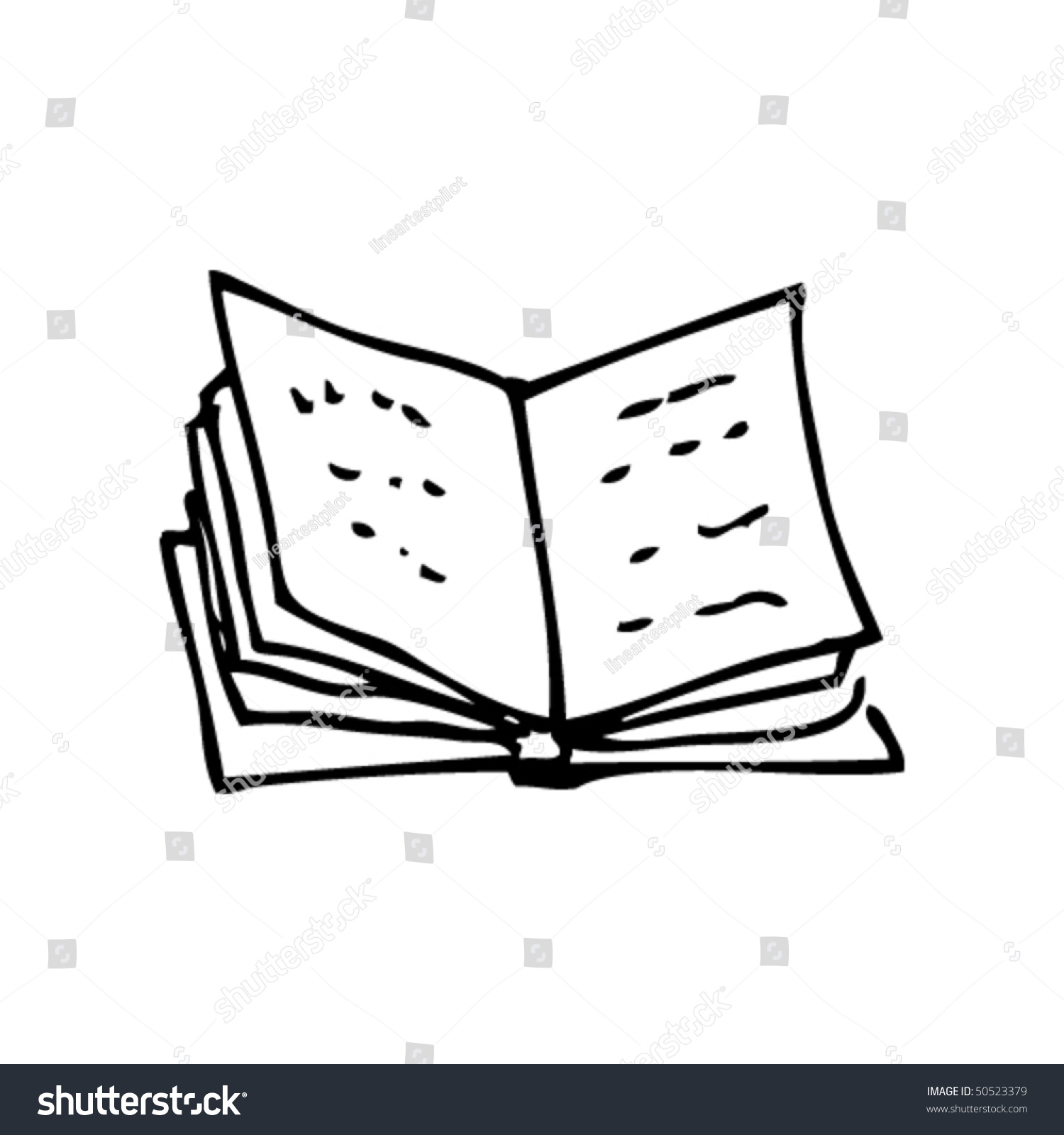 Drawing Open Book Stock Vector 50523379 - Shutterstock