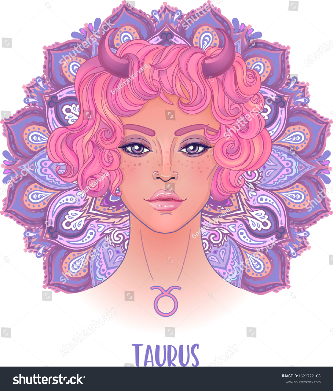  Drawing Taurus Astrological Sign Beautiful Girl Stock Vector (Royalty ...