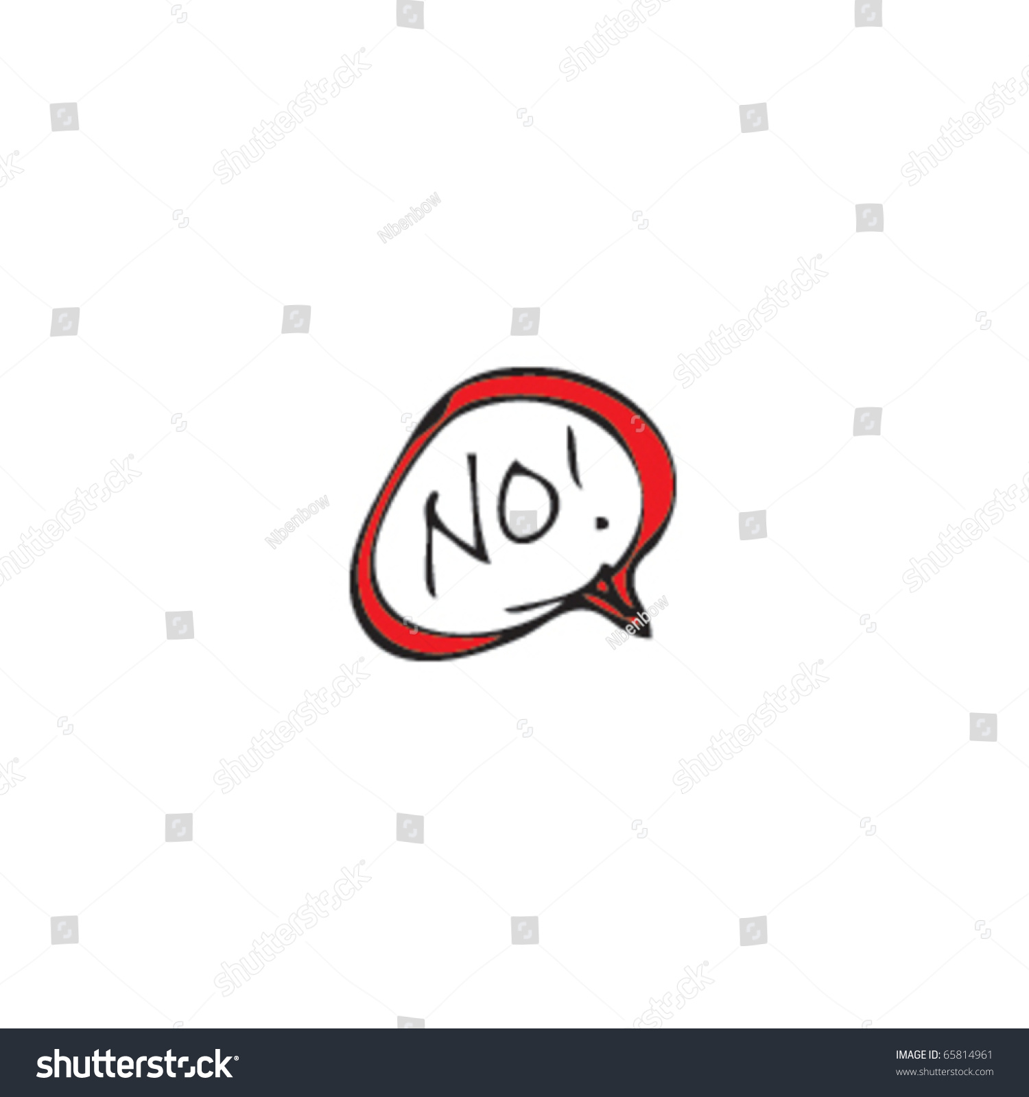 Drawing Of The Word 'No' In A Speech Bubble Stock Vector Illustration ...