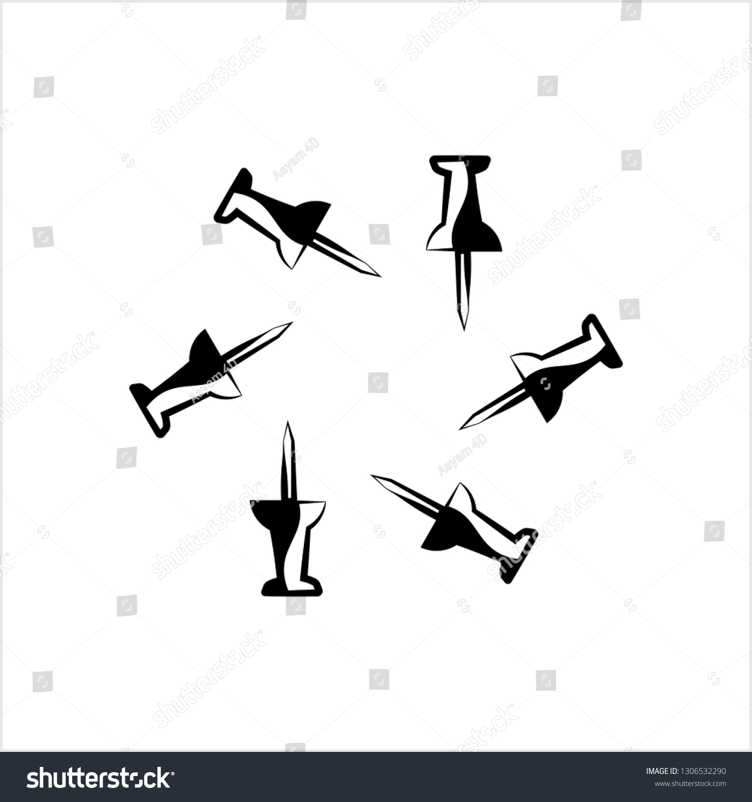 Drawing Pin Icon Push Pin Vector Stock Vector Royalty Free 1306532290 Drawing Pin Icon Push Pin Vector Stock Vector Royalty Free 1306532290