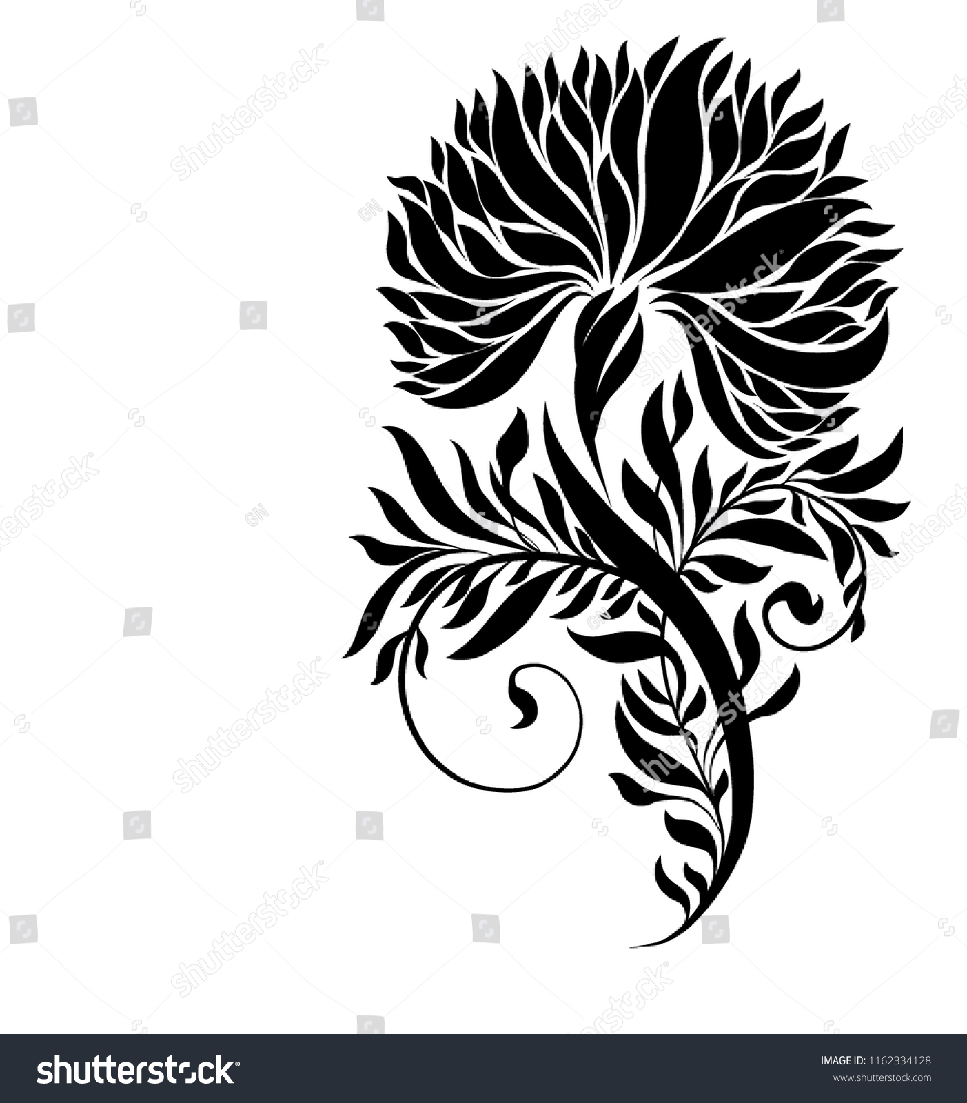 Drawing Vector Graphics Floral Pattern Design Stock Vector Royalty Free