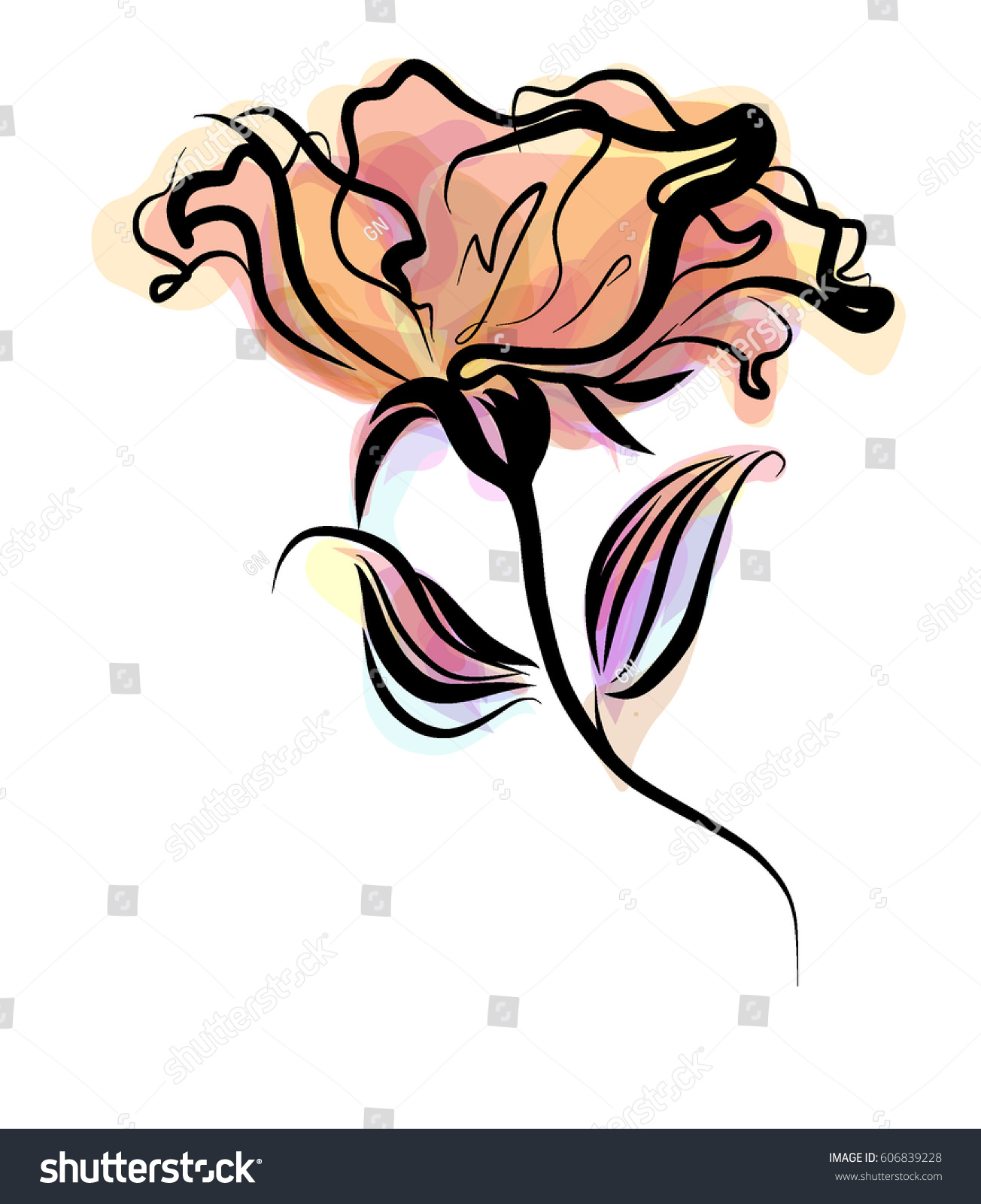 Drawing Vector Graphics Floral Pattern Design Stock Vector Royalty Free