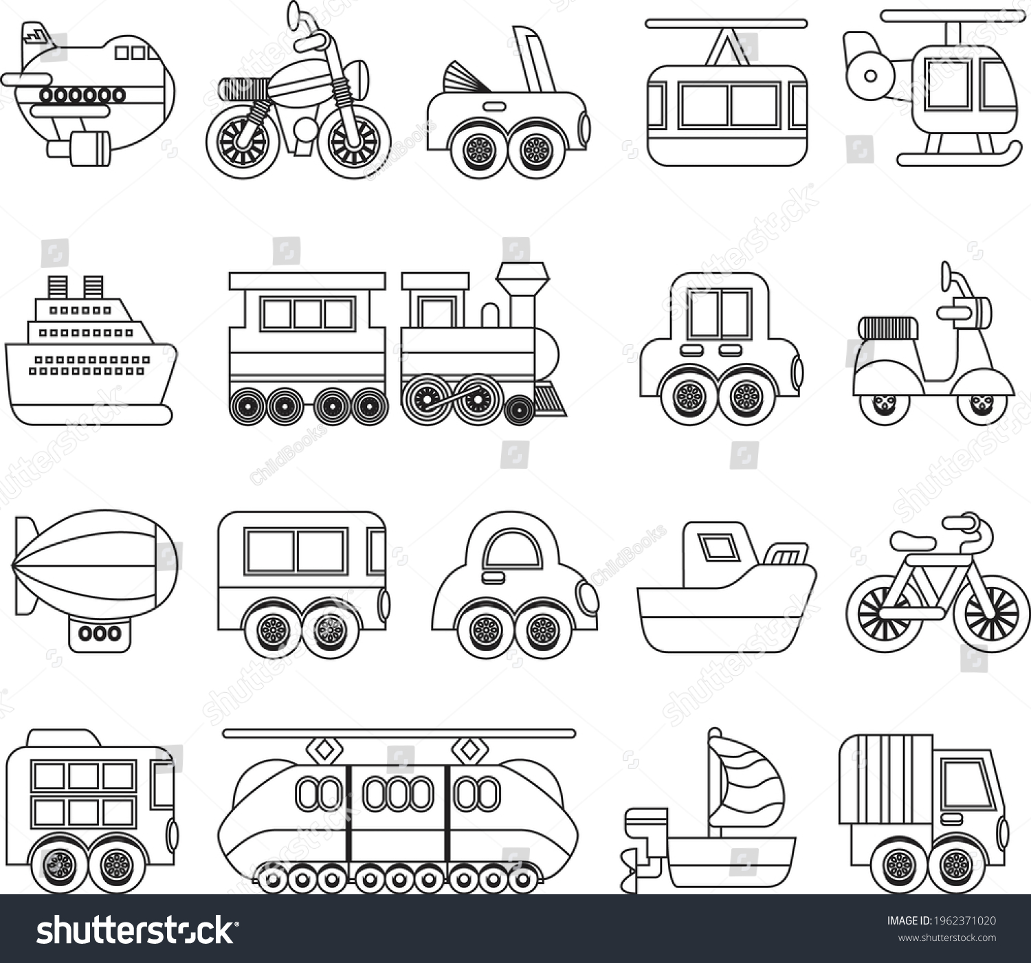 Drawing Vehicles Cartoon Vector Illustration Isolated Stock Vector Drawing Vehicles Cartoon Vector Illustration Isolated Stock Vector