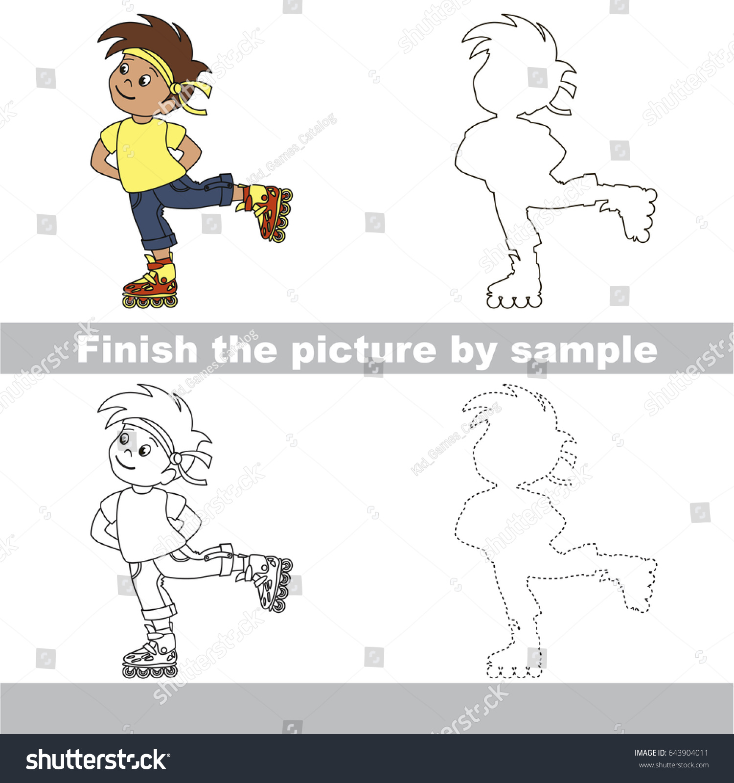 Drawing Worksheet Preschool Kids Easy Gaming Stock Vector Royalty