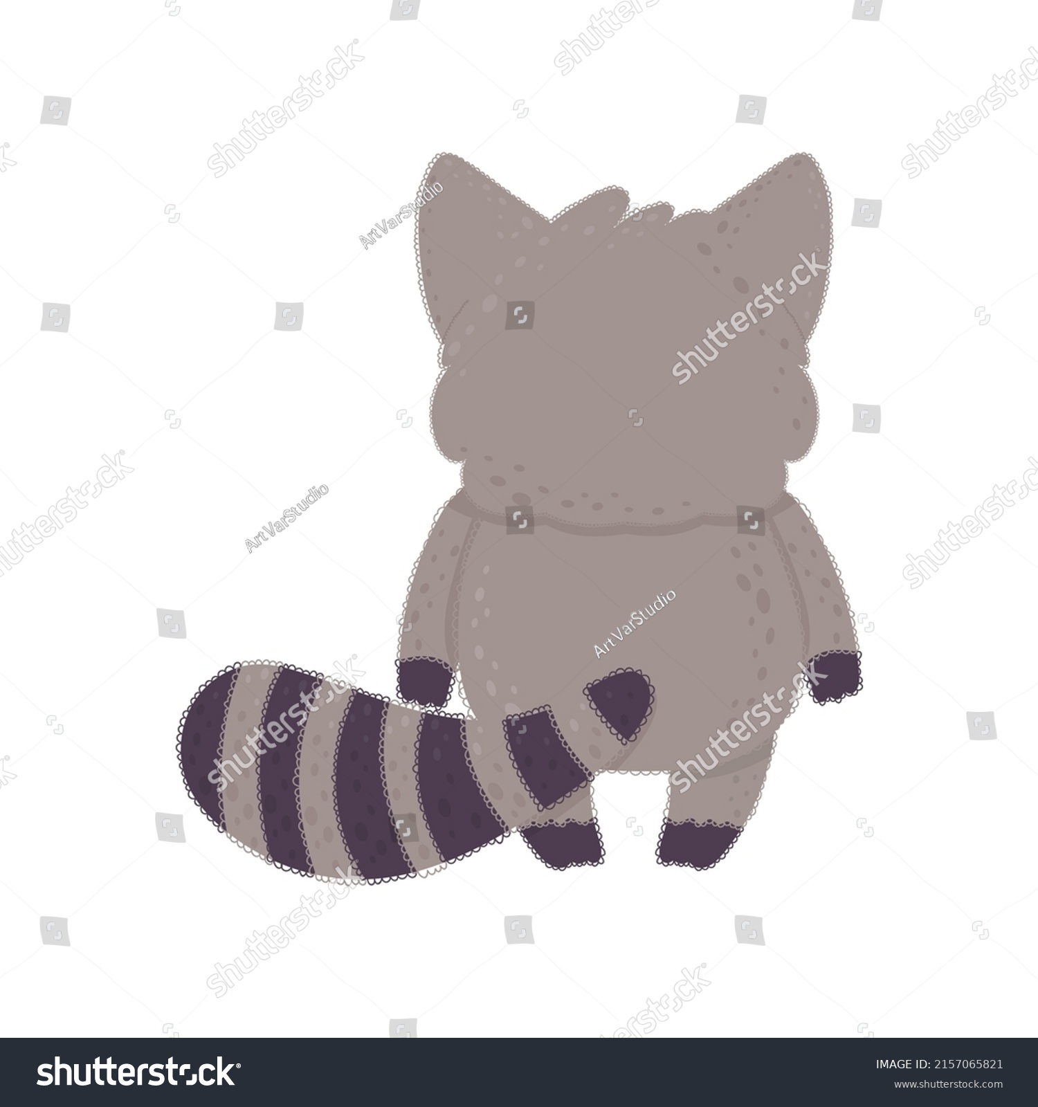 SVG of Drawn baby domesticated raccoon. Vector illustration of a cute animal. Cute little illustration of racoon for kids, baby book, fairy tales, covers, baby shower invitation, textile t-shirt. svg