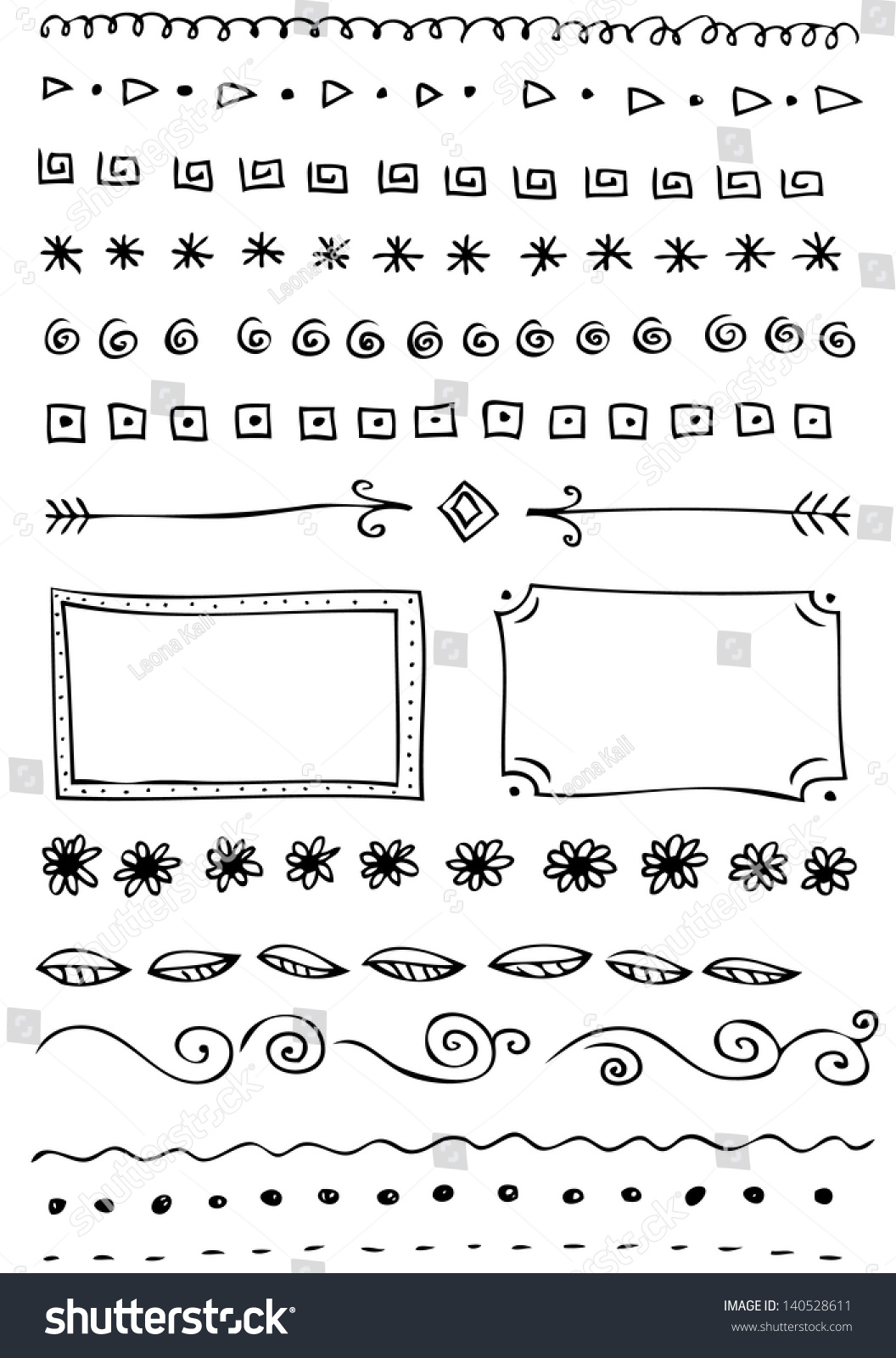 Drawn Border Hand Frame Scribble Design Stock Vector (Royalty Free ...