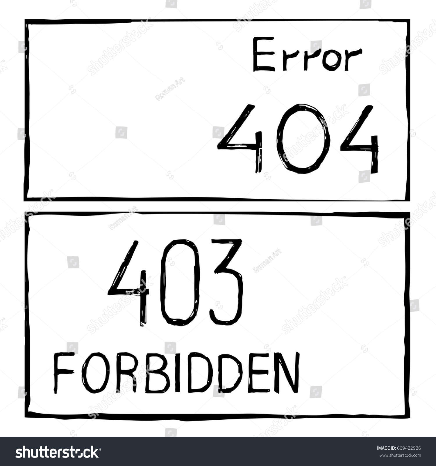 SVG of Drawn vector sketch  sett background 404 and 403 connection error. svg