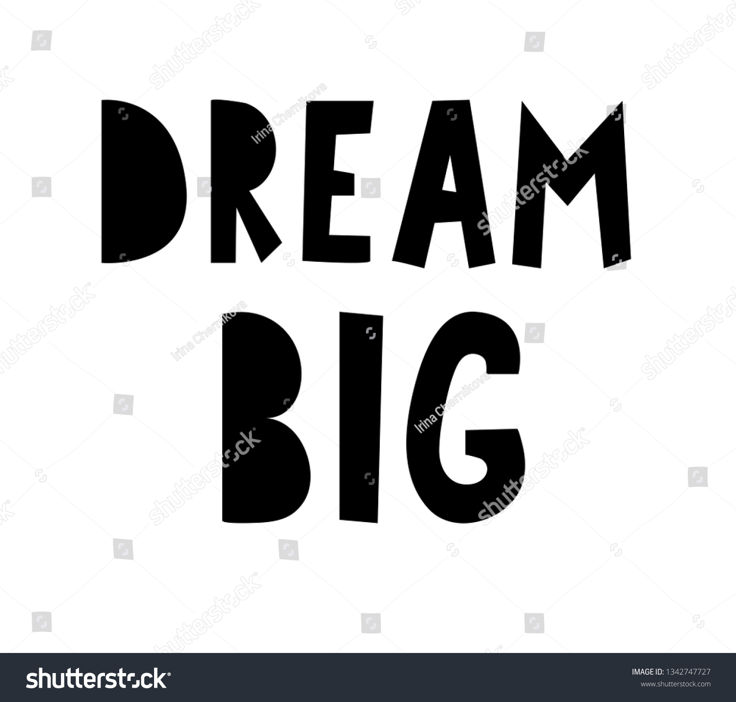 Dream Big Hand Drawn Inspirational Lettering Stock Vector (Royalty Free ...