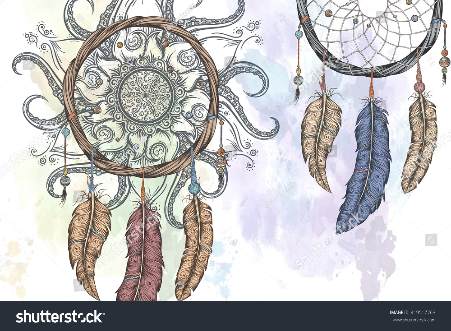 SVG of Dream catcher hand drawn vector illustration with abstract mandala. svg