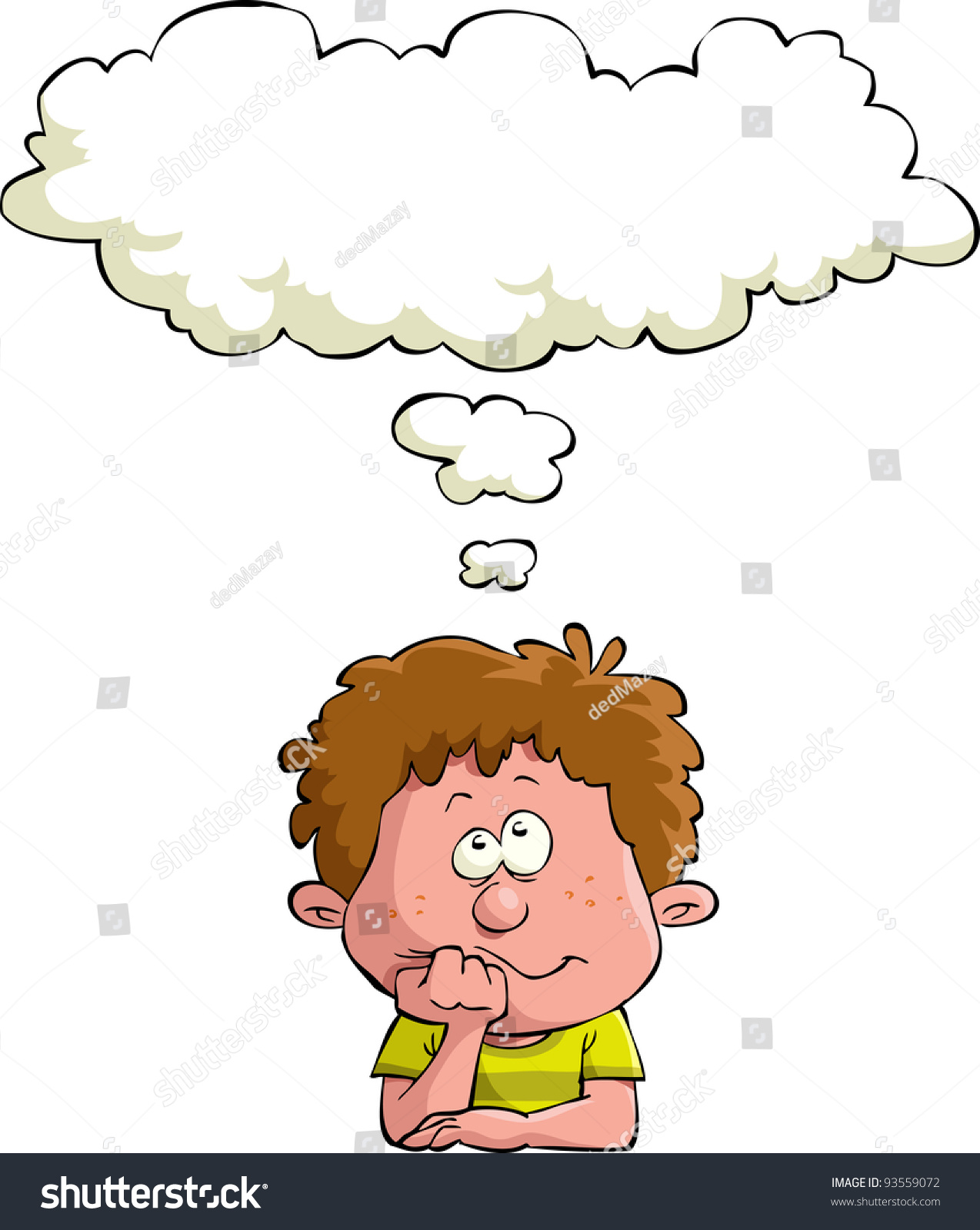 Dreaming Child On White Background Vector Stock Vector 93559072 ...