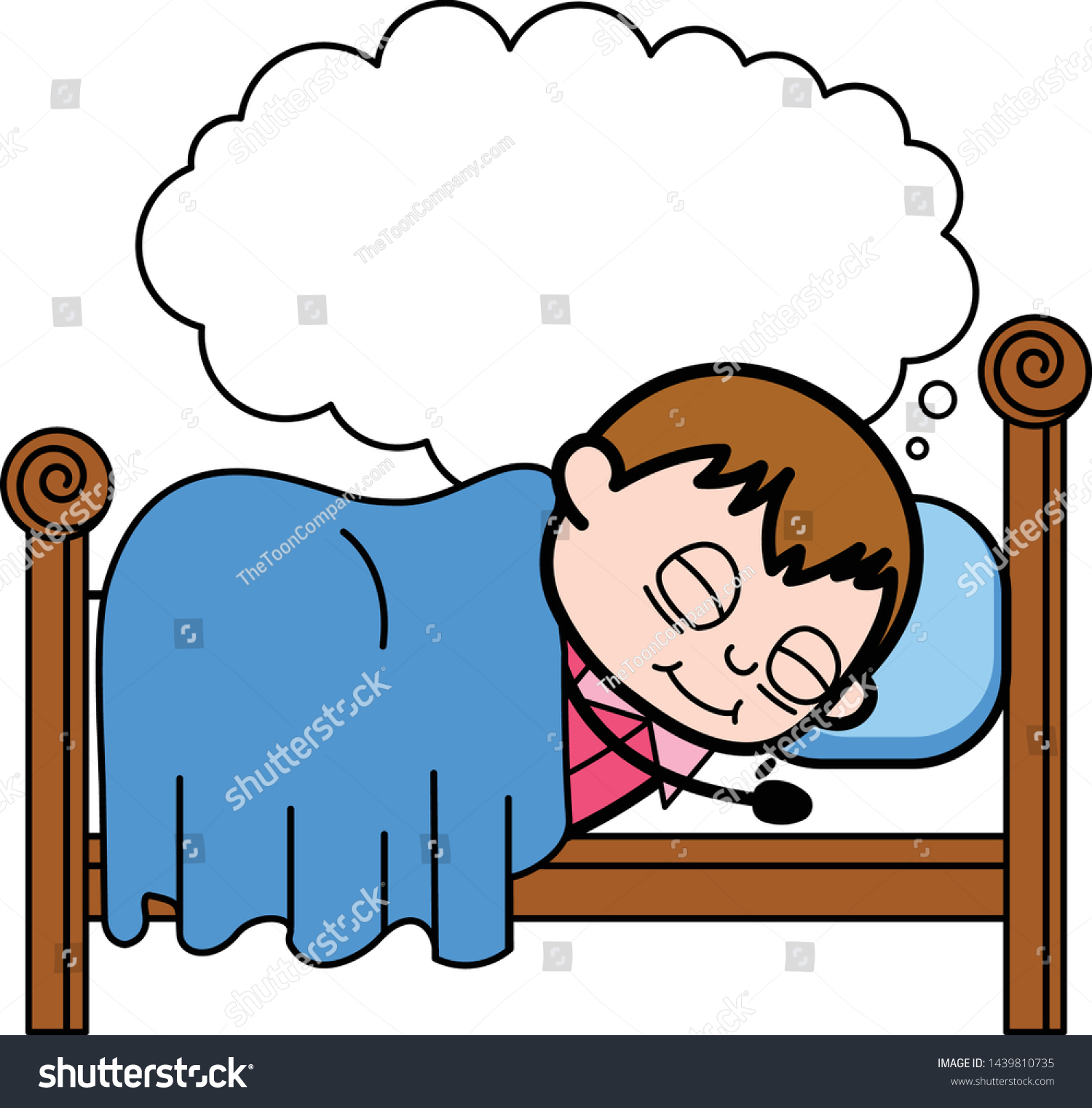 Dreaming While Sleeping Teenager Cartoon Fat Stock Vector (Royalty Free ...