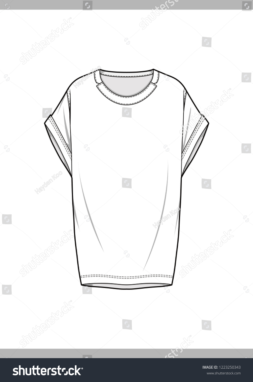 Dress Fashion Technical Drawings Vector Template Stock Vector (Royalty ...